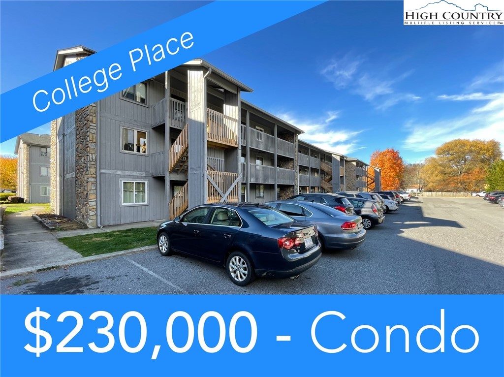 Highly Desired,Centrally Located College Place Condo offering a lovely 2 Bedroom 2 Full Baths 792 Sq. Ft of home space. This is a great opportunity for App State parents and students /investors. Highly desired location for local tenants too, these Condos rarely stay on the market for long. This unit is on a well groomed and well maintained property with Low HOA dues. Includes all modern conveniences and amenities including Stackable Washer Dryer in unit. Also includes Community Clubhouse with swimming pool. Walking distance to shopping, grocery stores, and Appalcart stops and Only a quick 5 minute drive to campus at Appalachian State University.