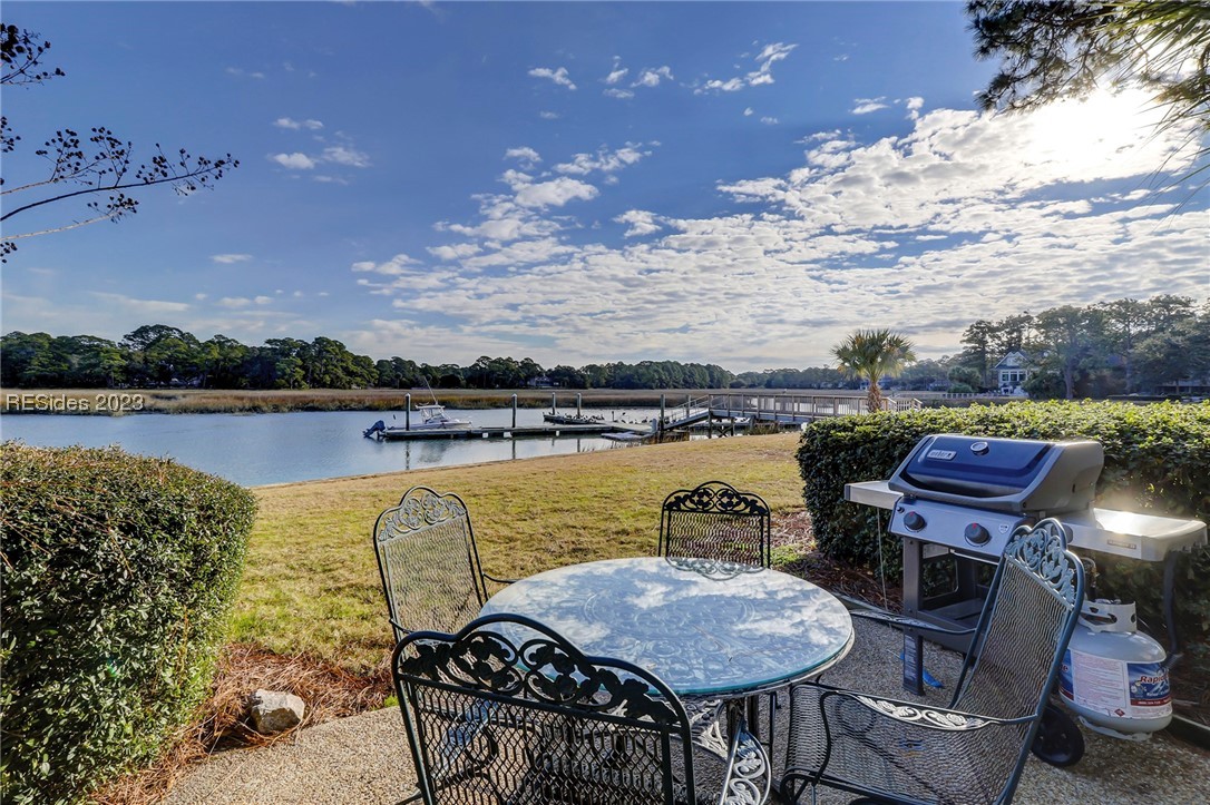 Patio overlooking Calibogue Sound - what a view!