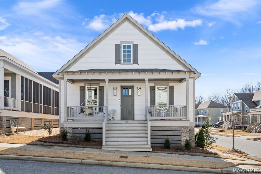 This beautiful ONE LEVEL home on a CORNER LOT in The Waters is almost too good to be true. All the many thoughtful touches throughout this 3 BR/2BA  home means you can move right in without changing a thing. Fenced yard, shiplap accents, plantation shutters, walk in pantry, bonus office and a laundry room that will make you want to do laundry (maybe??) are just a few of the many features that will make you love living here. And if you enjoy porch time, then this is the home for you! It features a wonderful side screened porch with grilling area as well as a beautiful outdoor fireplace – just open the sliding doors to extend your living space! You will be amazed by the open kitchen complete with designer cabinetry, quartz countertops, and designer finishes! Refrigerator stays. This house is perfect for entertaining! The owner's suite is tucked away from other bedrooms creating a private space for relaxation. You will love the spa-like bath which features custom light fixtures, a soaking tub, separate tile shower, double vanities and a walk-in closet. You will never want to leave! 

Come Make a Life of it at The Waters in Pike Road AL! Vacation at home - World class fishing, lake boating, 2 swimming pools, 5 tennis courts, 2 pickle ball courts, lakeside beach, dog park, town square, fire pit, soccer field, playborhood hill, bocce ball, pavilions, sport court, gaga pit, kayaking, canoeing, playgrounds, parks, Trail to Education (trail to school) & much more. Shop & Dine at our Town Center businesses! 2.5 miles off I-85, Exit 16 & less than 15 min. to The Shops at Pike Road & Chantilly Pkwy. Zoned for Pike Road Schools, K4-12th grade. Seller has right to approve buyer’s mortgage lender. Make Your DREAM Vacation Your Everyday Life!