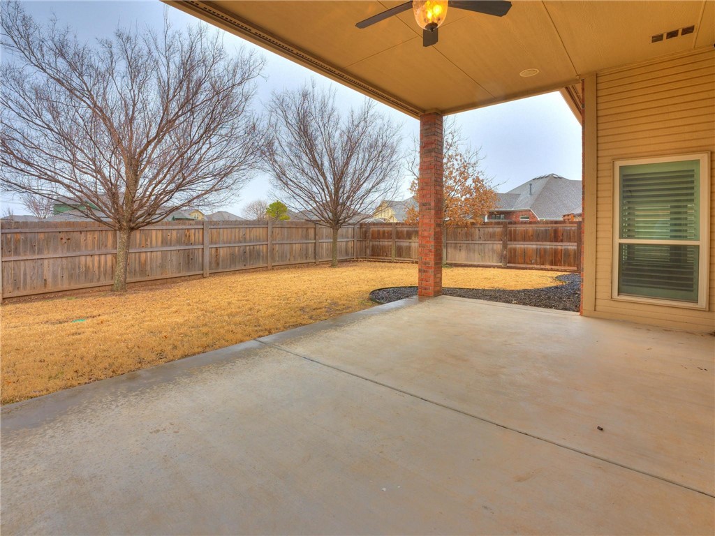 4311 Kensal Rise Place, Norman, OK 73072 view of terrace with a ceiling fan