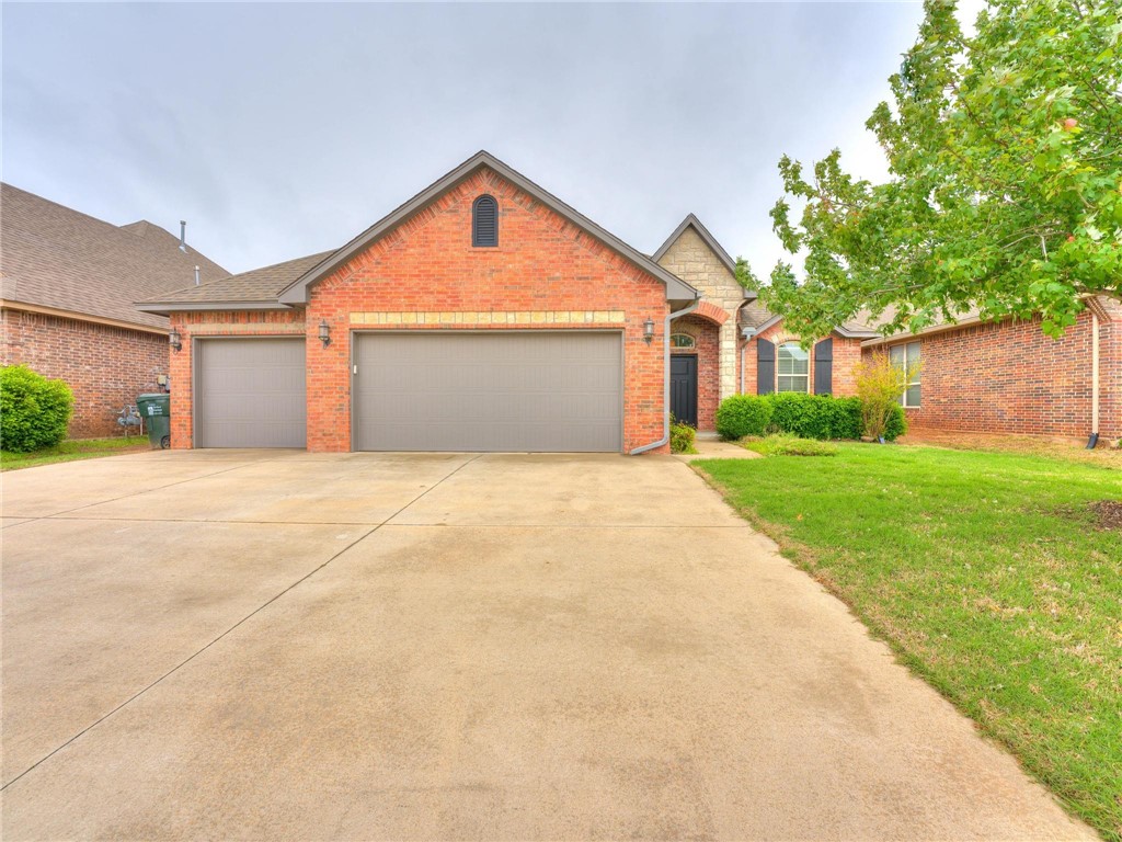 This property is located in Norman, Oklahoma with easy access to highway 9, and features 4-bed, 2-bath, and a 3-car garage.  It has a total area of 1845 sf and was built in 2015. As you enter the home, you will be greeted by an open floor plan and beautiful stained concrete flooring throughout the main areas. Kitchen features a center island with bar-height seating, custom stained cabinetry, and built-in kitchen appliances, including a steel hibachi addition to the stove. Master bedroom has vaulted ceilings and leads into the master bathroom that includes a double vanity, walk-in shower, and built-in cabinets in closet. Out back there is a covered back patio with an outdoor kitchen and TV hookup, perfect for entertaining guests. In addition, the property includes a shed, security cameras, dehumidifier with heat and air conditioner in garage, insulation on every wall and solid core doors throughout the home. Neighborhood offers a gazebo, pool, soccer field and a huge turf​​‌​​​​‌​​‌‌​‌‌‌​​‌‌​‌‌‌​​‌‌​‌‌‌ playground.