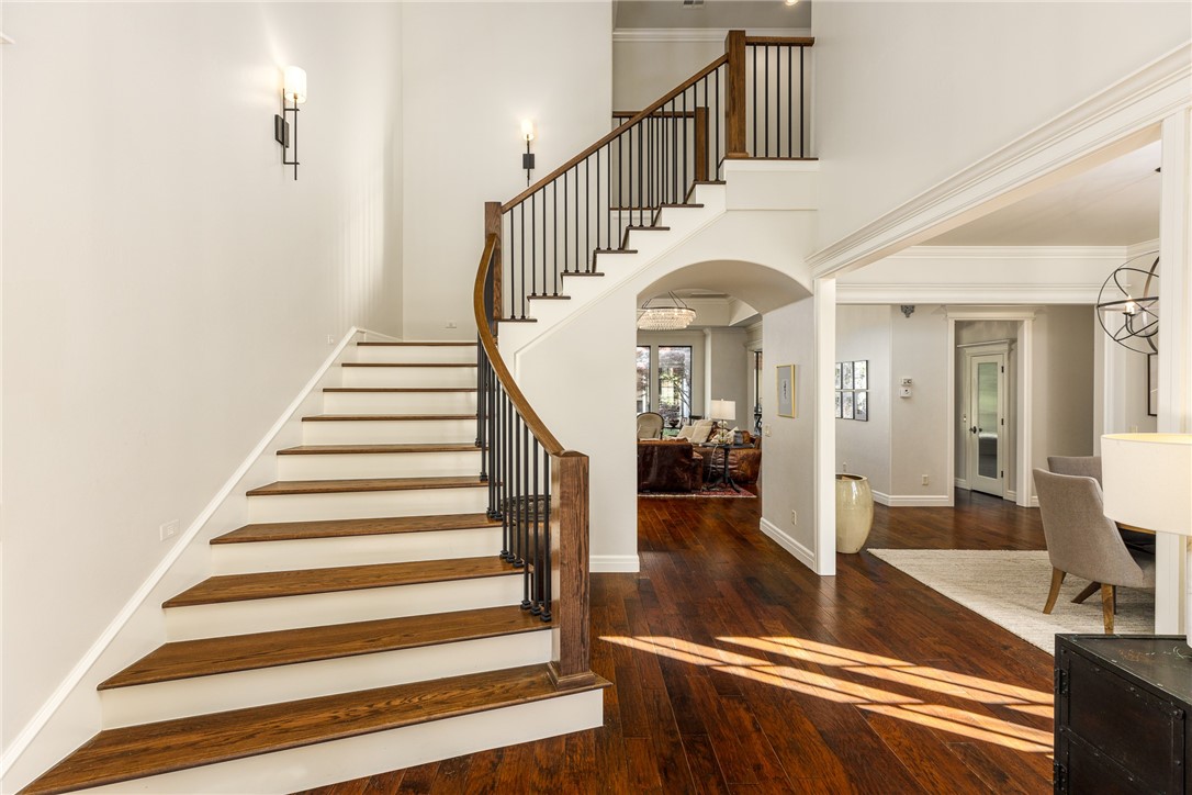 3900 Plum Creek Circle, Oklahoma City, OK 73131 stairs with wood-type flooring