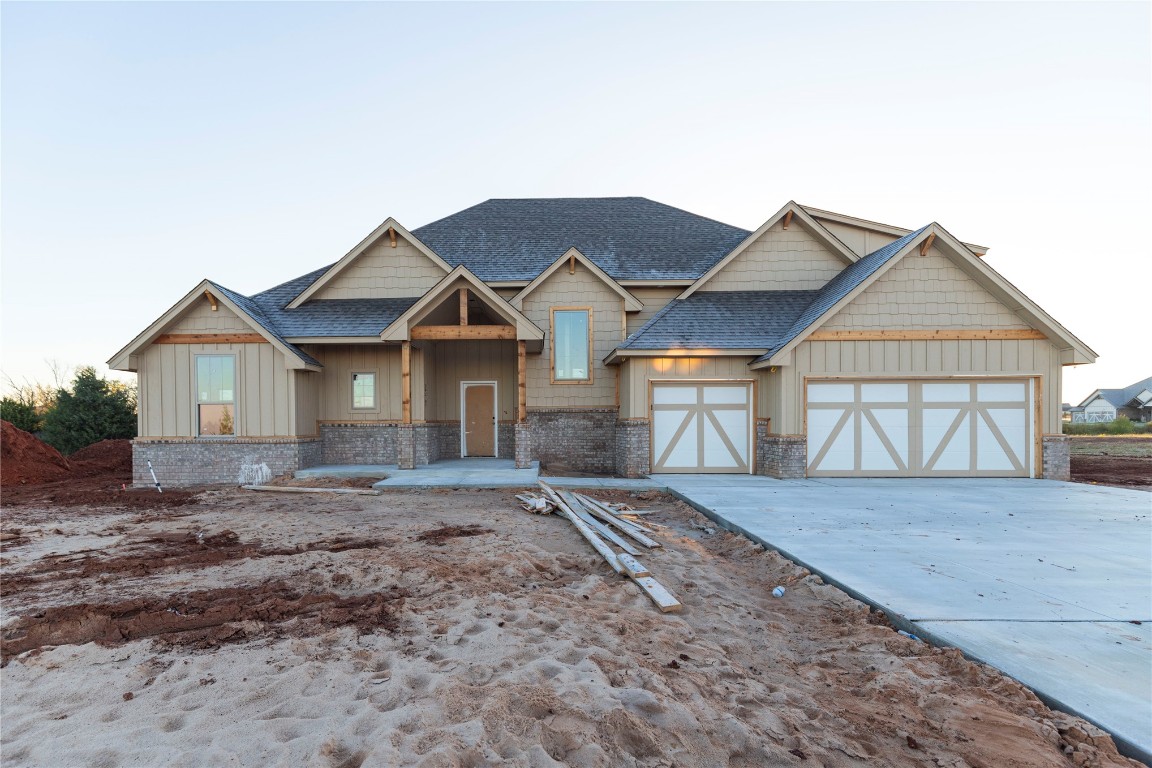 This Zade floor plan includes 3,105 Sqft of total living space, which features 2,850 Sqft of indoor space & 255 Sqft of outdoor living. Home offers 4 beds, 3 baths, a bonus room, a utility & mudroom, & a 3 car garage w/ a storm shelter installed. Great room has wood-look tile, a cathedral ceiling, three 7' windows, crown molding, & a ceiling fan. Kitchen presents stainless steel appliances, 3 CM countertops, well-crafted cabinets to the ceiling w/ glass & lights in the upper cabinets, pendant lighting, a corner pantry, & a large center island. Prime suite has a sloped ceiling detail, windows, a ceiling fan, & our cozy carpet finish. Prime bath includes a walk-in shower, a Jetta Whirlpool tub, a private water closet, a batwinged dual sink vanity, & a HUGE walk-in closet! Covered back patio offers a wood-burning fireplace, a gas line, & a TV hookup. Other amenities include our healthy home technology, a tankless water heater, a whole home air purification system, R-44 insulation, & more!