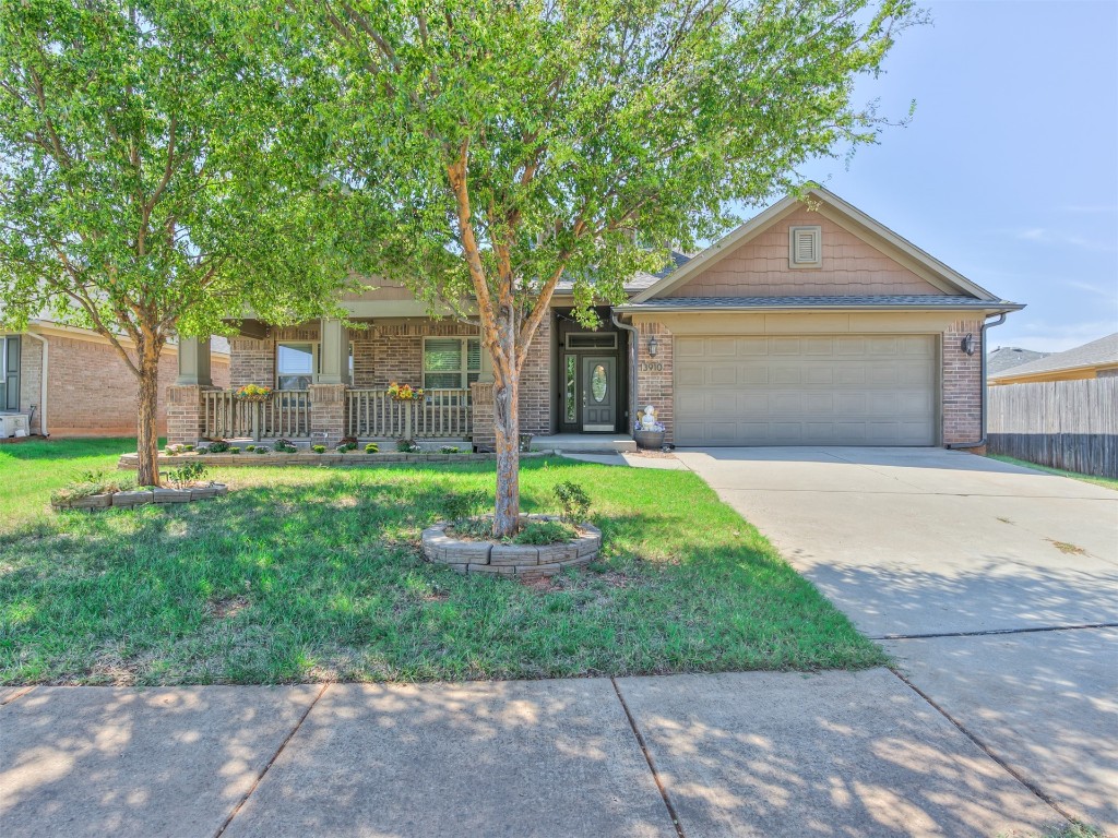 This beautifully landscaped home with a bungalow style front porch is located within 5 miles of I-35, 5 miles of the University of Oklahoma, and 13 miles from Tinker AFB. 4 bedrooms. 2 full bathrooms. 2 car garage. Kitchen: Breakfast bar, Built-in oven & Microwave, Oversized pantry, Scullery, and access to mudroom leading to 2 car garage. Primary Bedroom: Large bedroom w/ Australian closet, Double vanity, Shower, Jetted tub. 2nd Full Bath: double vanity & Shower/Tub. Living Room w/ gas log fireplace. Amazing natural light in Florida Room built in 2021 w/ split unit for heat and cooling. Inside utility room next to the mudroom. Backyard: 10 person inground storm shelter and a storage building. Neighborhood has a waterpark, playground, and pond.