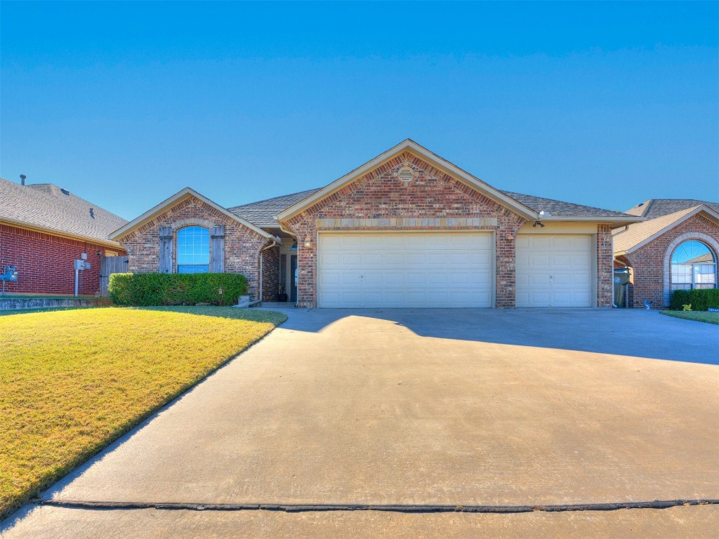 Look no further than this sought after gem conveniently located in Choctaw/Nicoma Park school district just minutes away from Tinker AFB with shopping & dining nearby. With a split bedroom floor plan, this home features 3 generously sized bedrooms PLUS a study with a closet that could be used as a fourth bedroom. Upon entry you are greeted by a large foyer, an open living room with high ceilings and crown molding that leads to the dining area and kitchen with a bar. The primary suite is spacious with a private bathroom featuring a large walk-in shower, jetted tub, double vanity and a huge, double sided, walk-in closet. Lets not forget about the neighborhood pool located just around the corner that you will gain access to upon ownership. This is the perfect home for a growing family or working remote. Listing broker is related to seller.