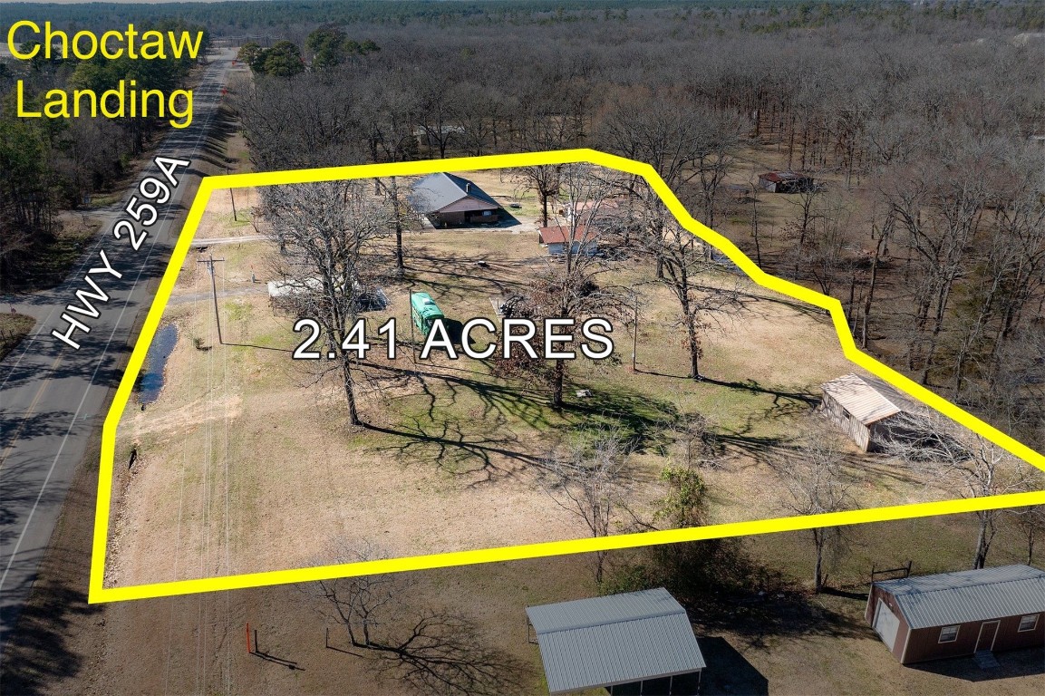 Strategically situated across from the Choctaw Landing Casino on Hwy 259A, this 2.415-acre property holds immense potential for future commercial development in the heart of Hochatown.
The 2 bed, 2 bath house sits on 1.017 acre lot. Included in the sales price is the adjacent 1.398-acre parcel to the east, expanding your possibilities. Positioned for prime future commercial zoning, this property offers a strategic investment opportunity. Don’t miss out on this opportunity!
