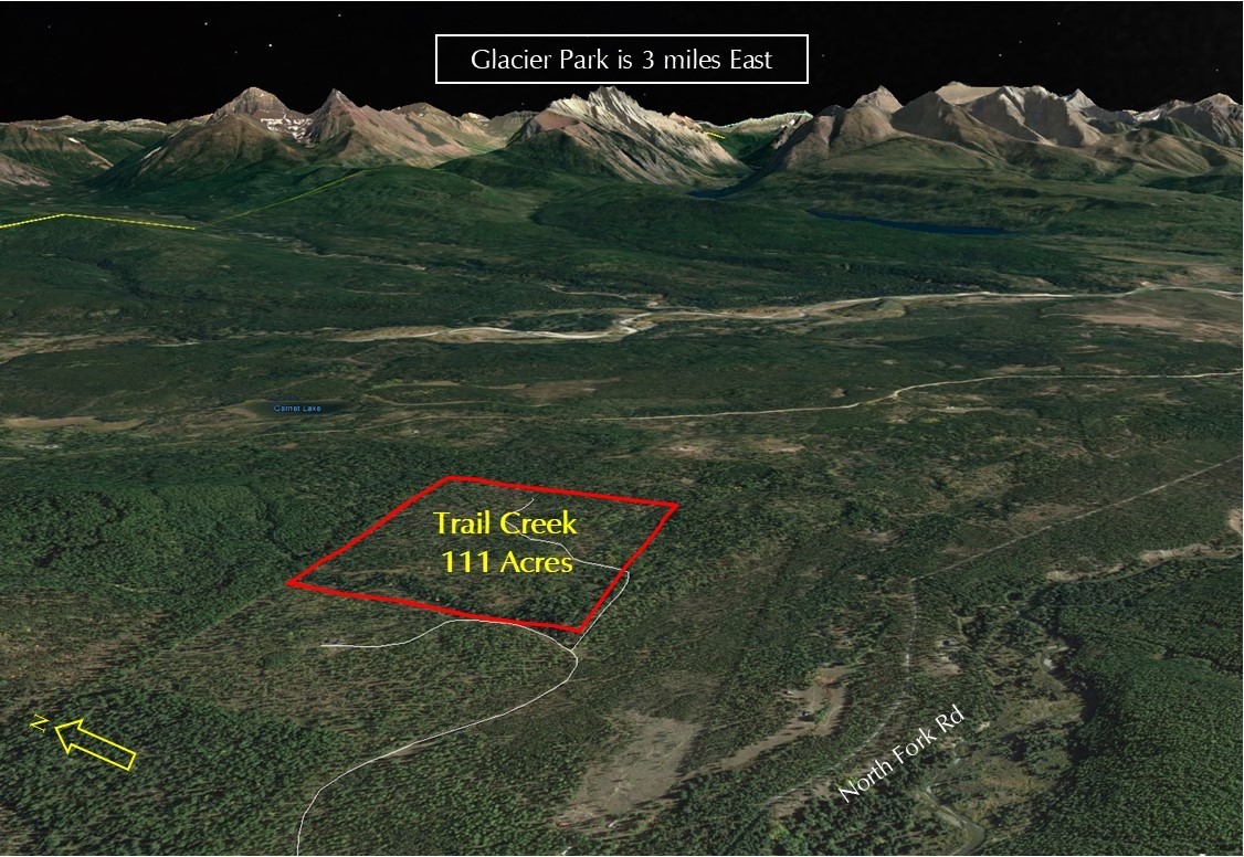 Awesome opportunity to own 111.06 acres in the remote mountains of Montana. Located north of Polebridge, MT, close to Glacier Park and the Canadian border, this off grid property is adjacent to Forest Service land and private property (some of which is part of a conservation easement). The lay out of the land is a mix of level and sloped areas. It’s heavily treed, mixed with meadows, mountain views and abundant wildlife. Call Shawnee Barge at 406-212-1970, or your real estate professional.