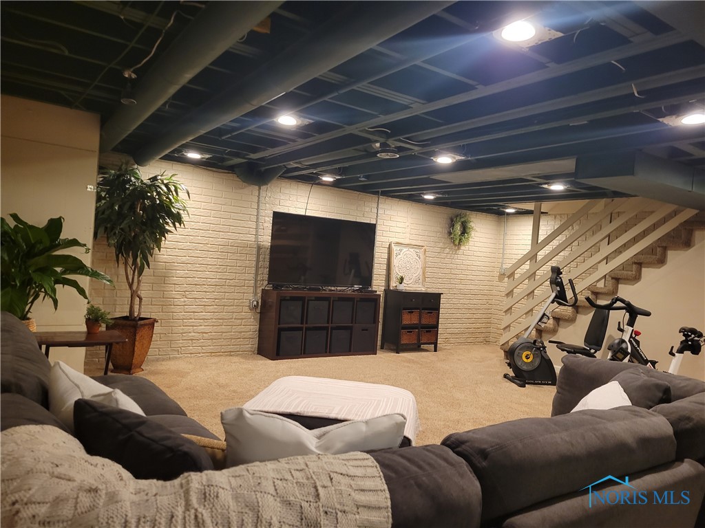 Recreation room in basement