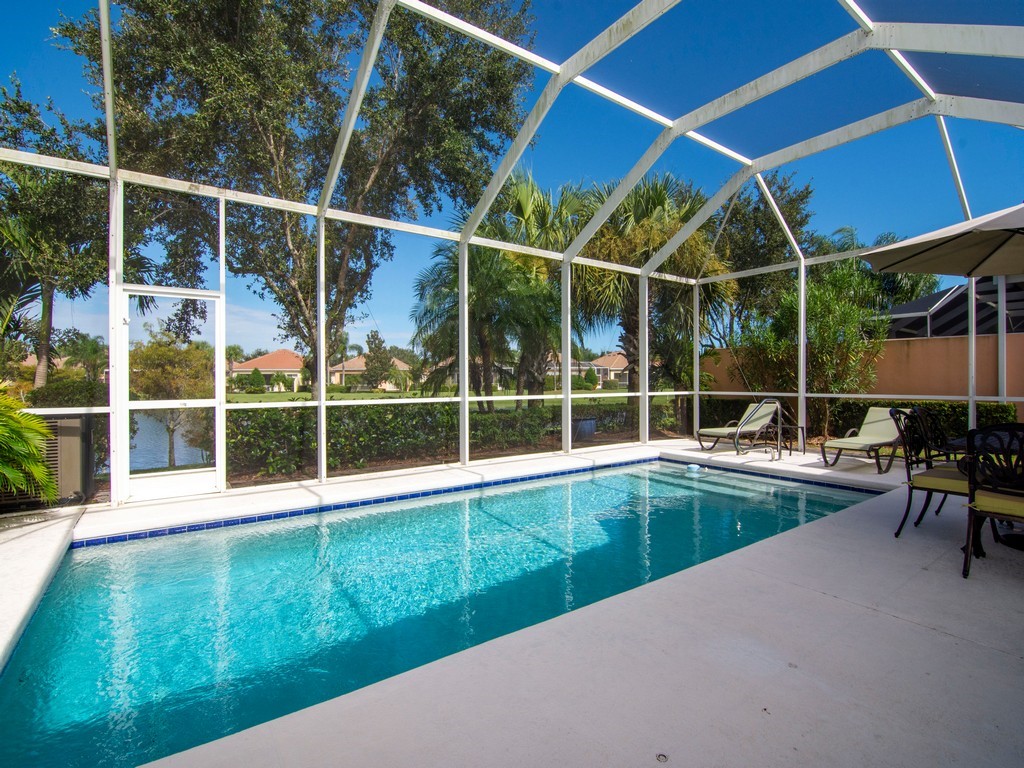 Private pool home in the Isles at Waterway Village! The Oakmont offers a 3 bedroom 2 bath plus den with accordion shutters. Set up your appointments today and don't miss out!