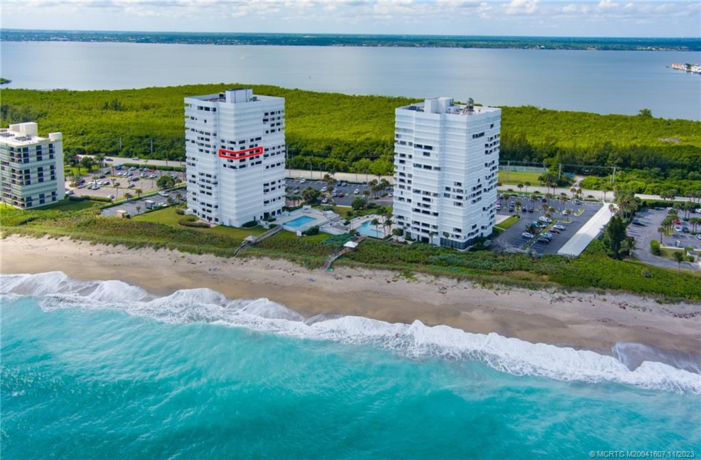 Don't miss out on this fabulously updated & furnished oceanfront 12th floor condo with over 1,600 square feet of living space.  Take in the stunning NE exposure with unobstructed ocean views & breathtaking sunsets over the Indian River Lagoon from the generous wraparound balcony.  Gorgeous porcelain tile throughout and an open floor plan greet you as you enter from the very private, elegant elevator lobby serving only 5 units per floor.  The kitchen features solid wood cabinets, stainless steel appliances, granite counters and storage galore!  Smooth ceilings, fresh paint, a 2022 tankless water heater, complete accordion shutters and extra storage highlight this offering.  Miramar II is a well-cared for building featuring a gorgeous lobby, heated community pool, private beach access, fitness center, game room, on-site management and so much more!  This property truly defines Florida Living at its Finest!