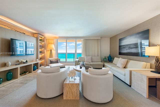 Beautiful direct ocean view residence at the new 1 Hotel & Homes in South Beach. This 2 bedroom / 2.5 bath apartment has 1,605sf with two master suites, an expansive balcony and ocean views from every room. Impeccably and fully furnished w/ the 1 Hotel furniture package . Building features excellent amenities- 3 swimming pools including a roof top pool with panoramic views of the Miami skyline, private owner's lobby, valet parking, restaurants and much more. No rental restrictions provides for a great investment property.