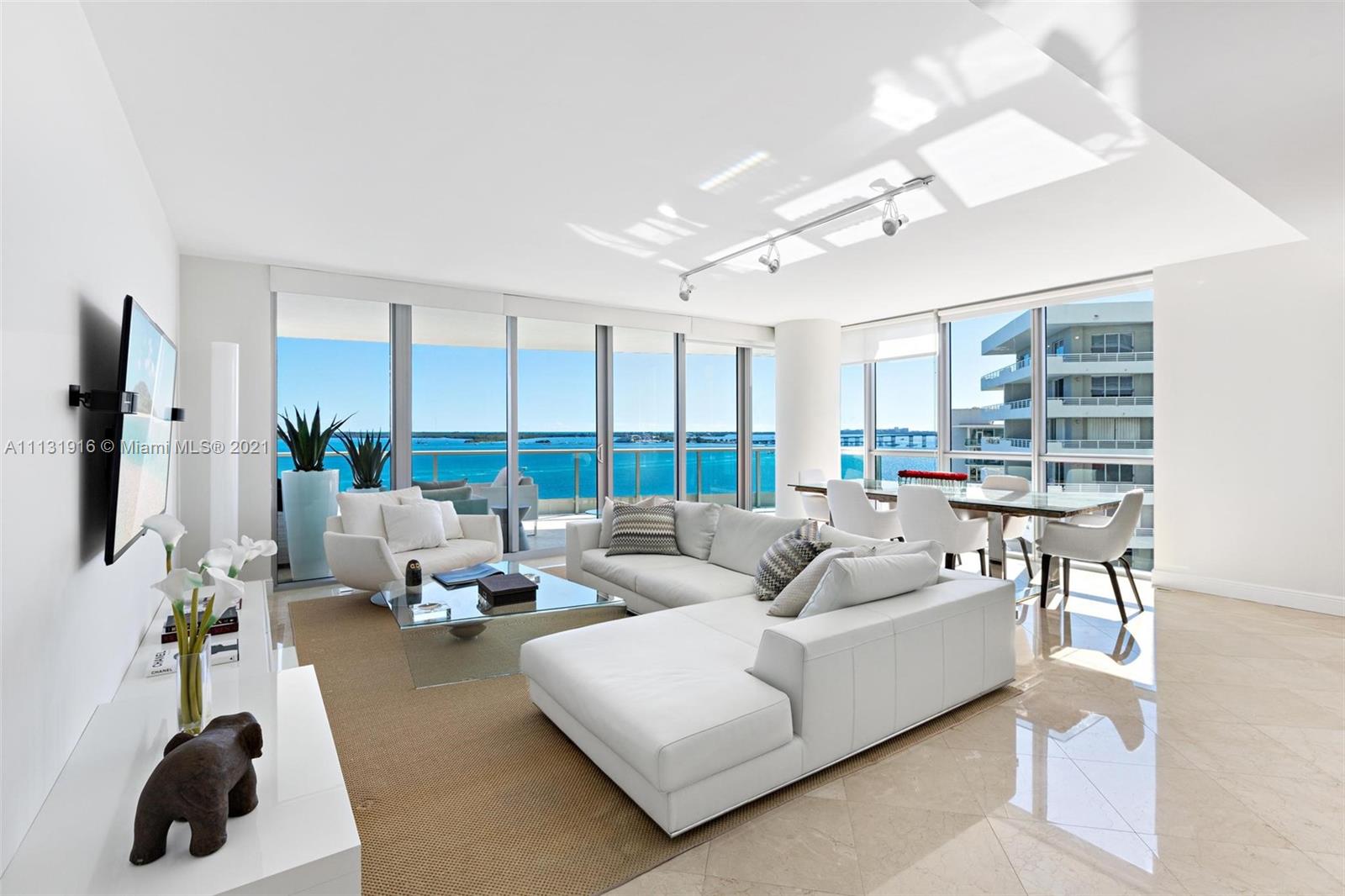 Amazing FULLY FURNISHED unit in one of the most desirable buildings in Brickell. Large 2 Bed + 2 Bath (1,878SF), with incredible views of the bay and Key Biscayne. Unit is in pristine condition, Italian Flooring, Italian Kitchen with top of the line appliances. Plenty of storage space, private elevator with foyer. Jade Brickell is a 5 star building with all amenities, including a state of the art gym and spa, pool. Walking distance to the best restaurants in town and also to Brickell City Center. MUST SEE !