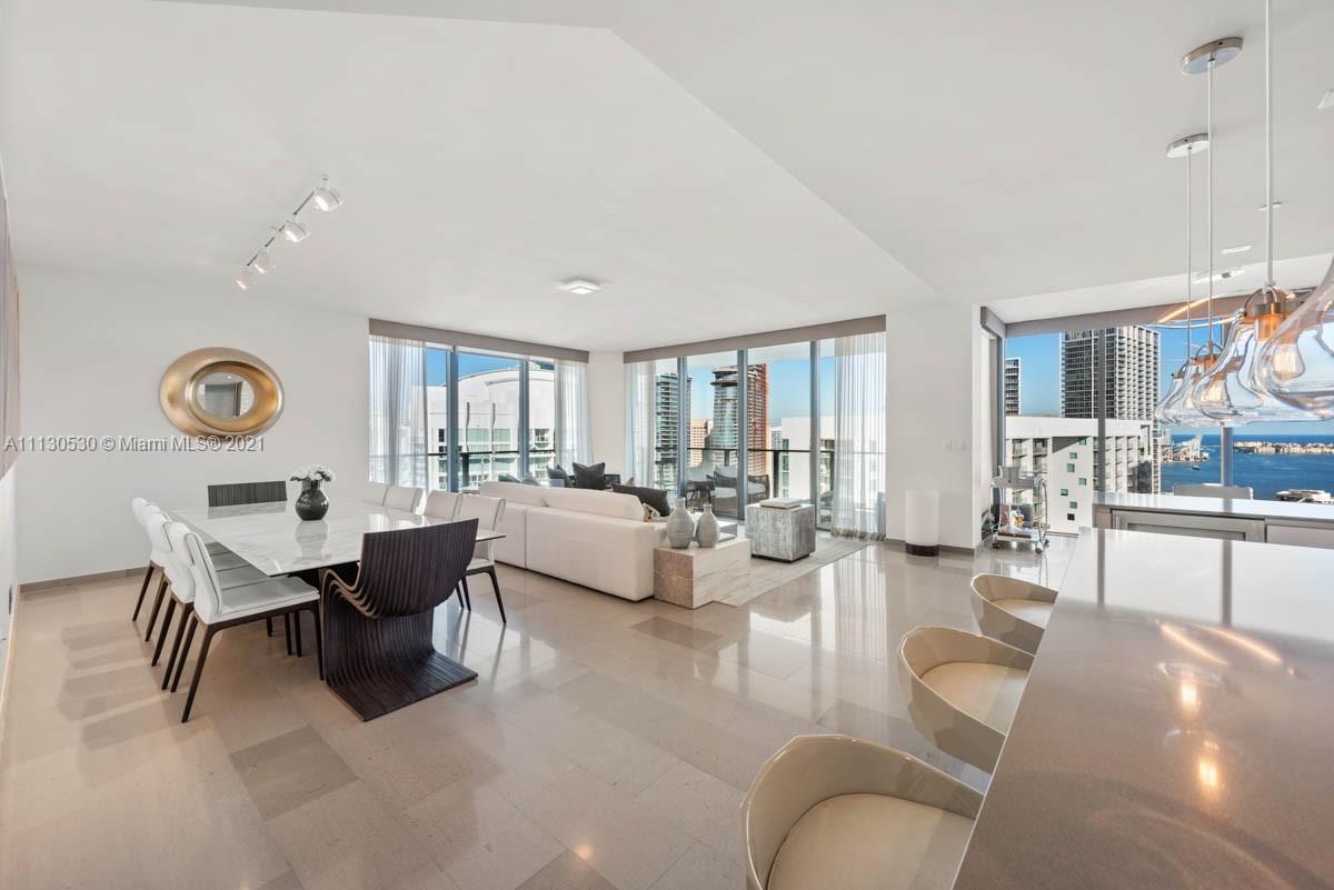 Stunning Tower Suite on the 37th floor at Reach - the best floorplan at Brickell City Centre! This upgraded 3 Bed plus Staff Room and 4.5 bath residence features dramatic skyline, river and Bay views that will leave you speechless. Enter double doors to arrive at a fully upgraded kitchen with enlarged cabinets and all new Miele appliances, custom lighting, new doors and marble floors throughout, custom closets and a neutral color palette with shades of grey, taupe and beige. Enjoy the privilege of direct VIP access to Saks, Apple, Intermix and Casa Tua Cucina in the center of Miami's Financial District.