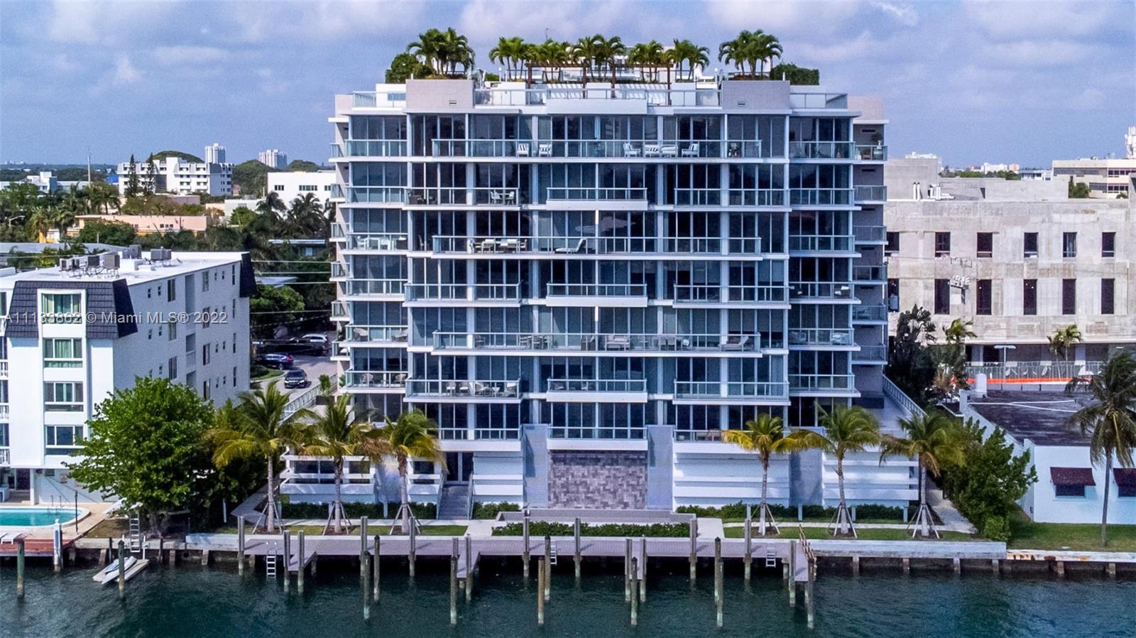 Great views of the intercoastal and Bay Harbor Islands. Top of the line brand-new home at Bijou. Penthouse PH01 in this luxury boutique 10-story building in waterfront location. Stainless Steel appliances, quartz kitchen countertops and island, stunning views from the Master Bedroom & living area. Parking is 2 spots, unassigned and valet parking. High Ceilings. For a limited time, association offering 6 month free of slip boat for owner/tenant.