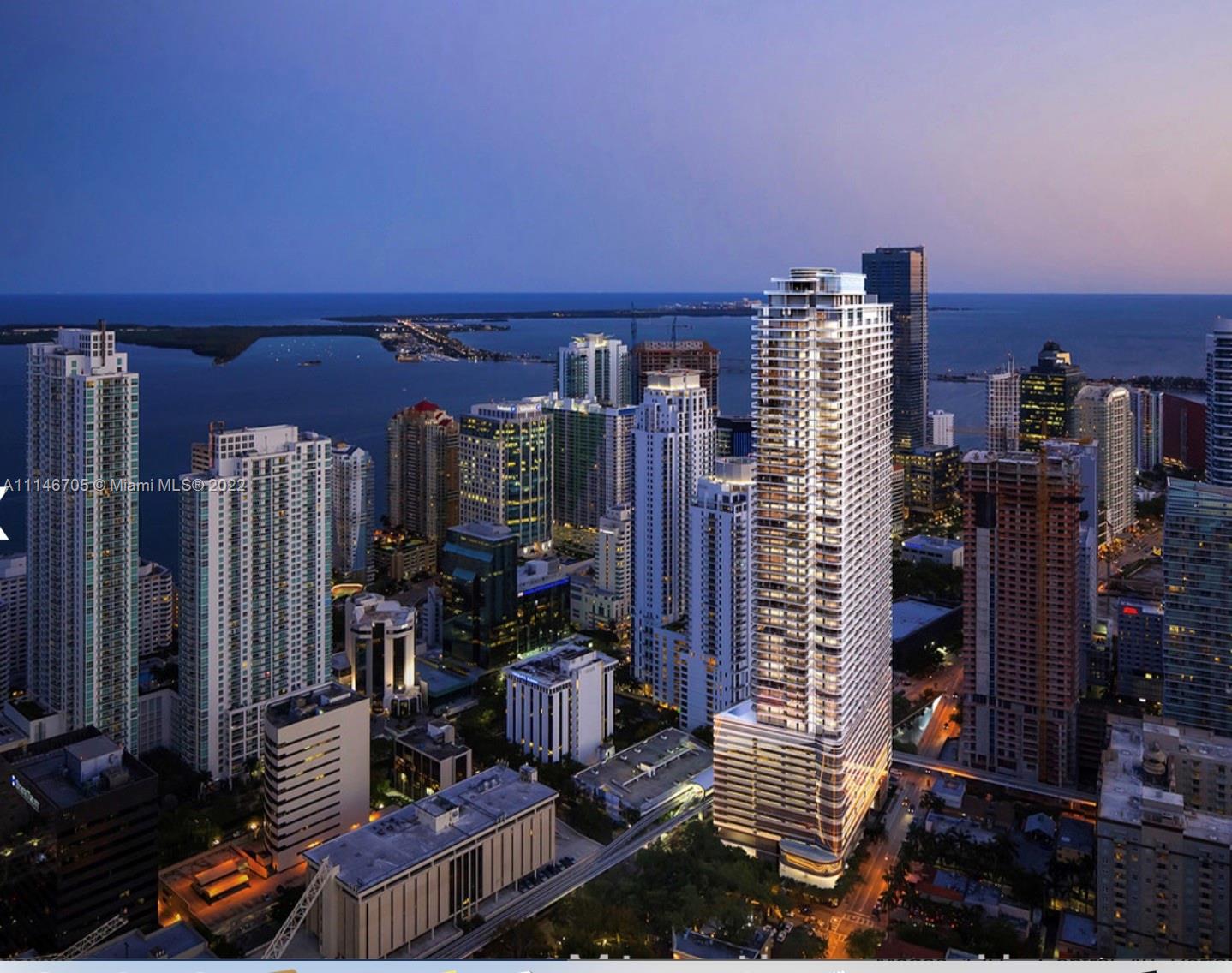 Flatiron is one of the few new luxury buildings, located in Brickell Area. 2BD/2,5 Bath unit has city view, located on the very quiet 36th floor. Enjoy beautiful Miami Sunset from floor-to-ceiling glass doors. Italian, Snaidero Kitchen cabinetry and Miele appliances. Nest thermometer and keyless entry system. Built-out California closets and window treatments including blackouts in the BD. Porcelain flooring throughout, with marble in the master bathroom. three levels of amenities for your enjoyment: sky club on the 64 floor featuring a high-performance fitness studio and gym, and spa with complete massage rooms. Sky pool with panoramic east/west water and city views. 17th and 18th floor lap pool, billards room, screening room, children's playroom and lounge areas. Will be vacant in Feb.
