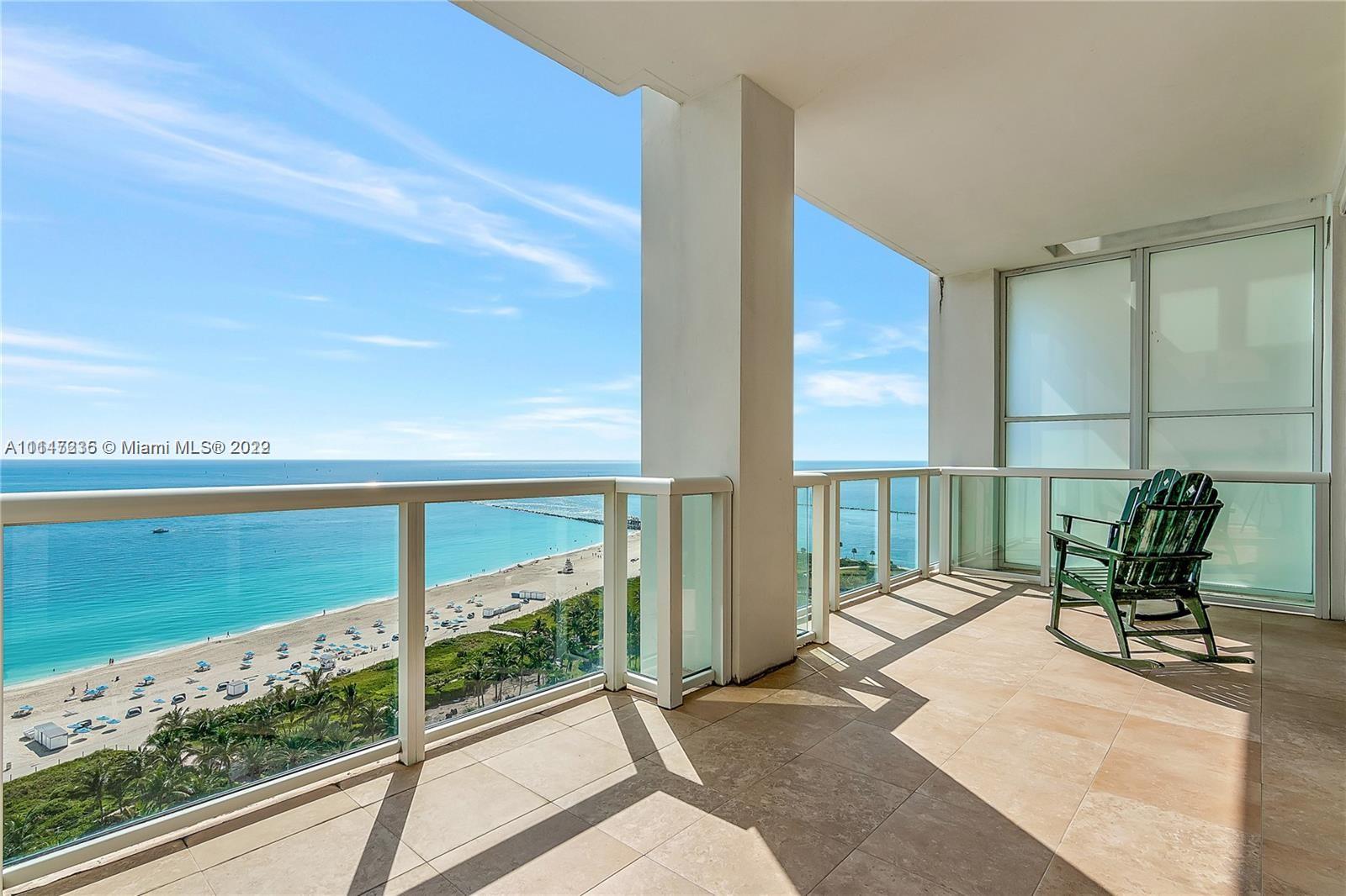 LOWEST PRICED 3 BEDROOM DIRECT OCEAN VIEW UNIT. RARELY AVAILABLE NORTH EAST CORNER WITH 2-3 BEDROOMS (3rd BED HAS NO WINDOW) OR DEN WITH ENDLESS SOUTH BEACH CITY SKYLINE VIEWS. PRIVATE ELEVATOR FOYER WITH SPACIOUS OPEN LIVING DINING AREA LEADING TO HUGE OCEAN VIEW BALCONY PERFECT FOR ENTERTAINING. TRULY ONE OF THE BEST UNITS AVAILABLE IN AN OCEAN FRONT COMPLEX WITH 12 ACRES AND EVERY AMENITY ONE COULD DESIRE, 3 POOLS, WORLD CLASS SPA, 3 TENNIS COURTS, RESTAURANT, CONCIERGE AND 24 HOUR SECURITY.