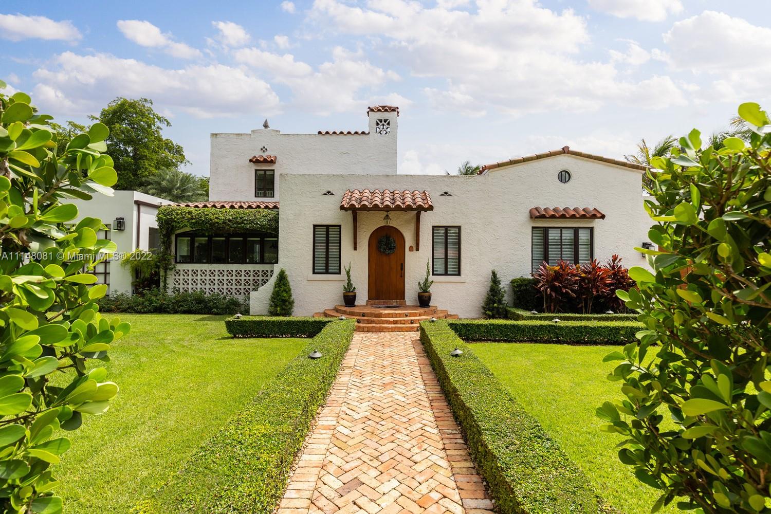 This magnificent Old Spanish gem was completely renovated in 2017. With exquisite architectural details and features that include all hurricane-resistant Pella windows, all mahogany wood interior doors, a custom-designed 500 bottle wine cellar with natural brickwork, hardwood floors throughout, stunning gourmet kitchen with Subzero, Wolf and Bosch appliances, and marble countertops. Masterful custom millwork throughout the home that includes all baseboards, crown moldings, trims, dressing rooms, closets, and more. LED lighting throughout, Savant home automation system that controls all window treatments, security system which includes 12 cameras, all lights, all audiovisual systems.