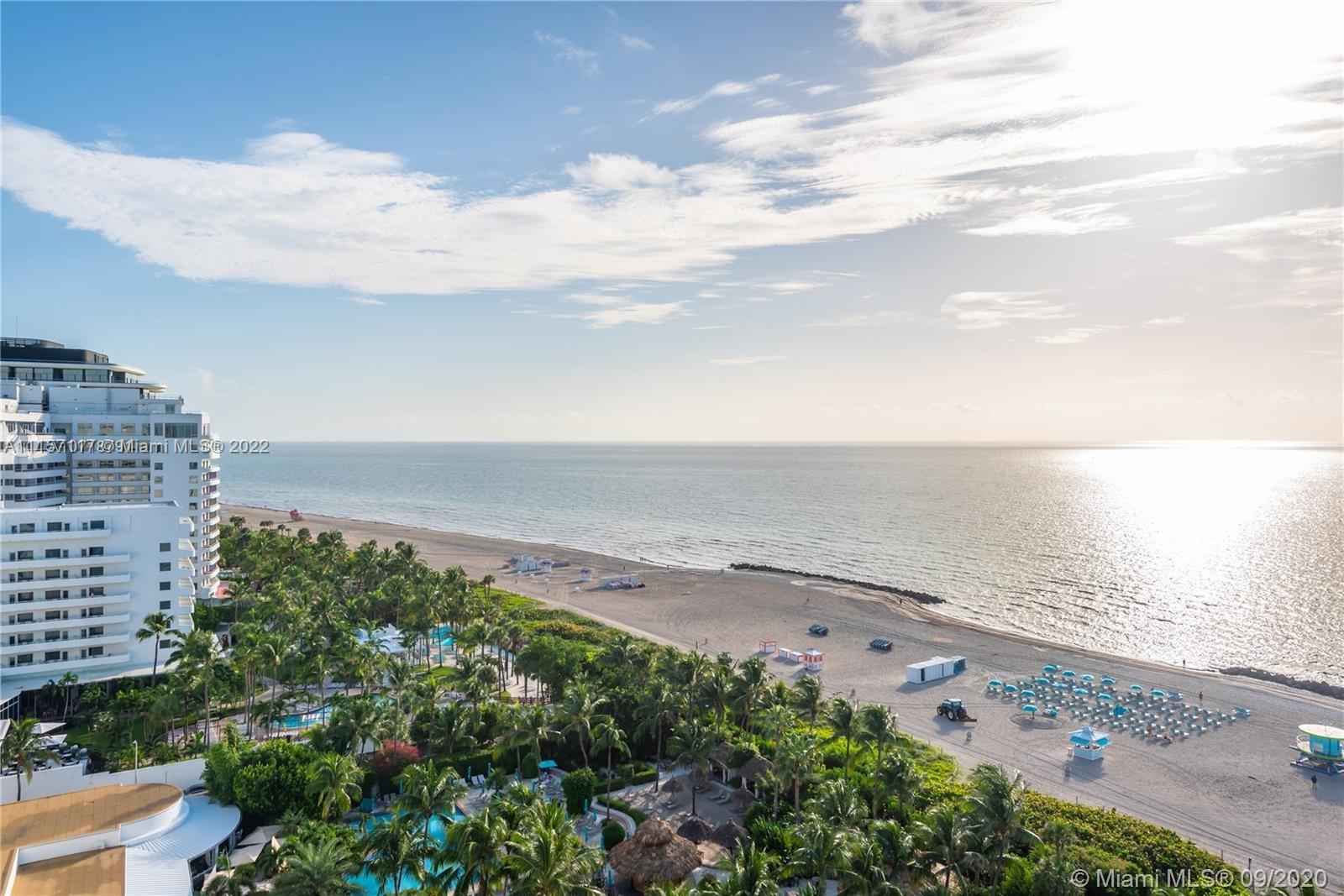 Beachfront 1 Bedroom 1.5 Bath private residence with spacious terrace overlooking the ocean at famous Edition Hotel and Residences in Miami Beach. Tastefully fully furnished and finished with teak flooring throughout, Miele appliances and gorgeous translucent white onyx bath. Enjoy hotel amenities and services: 3 restaurants, ice skating rink, valet parking, pool, and resident-only beach service to name a few. These are not only residences with hotel services but personal 24/7 on-premise resident-only concierge to handle your residential and lifestyle needs. 1 Parking space is included. Move-in ready, available now.