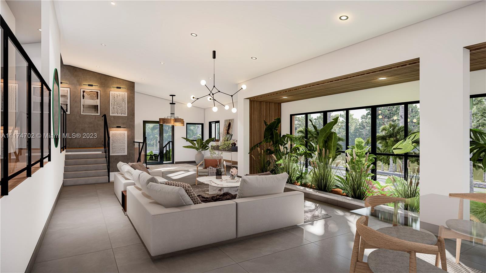 Artist rendering of living room view