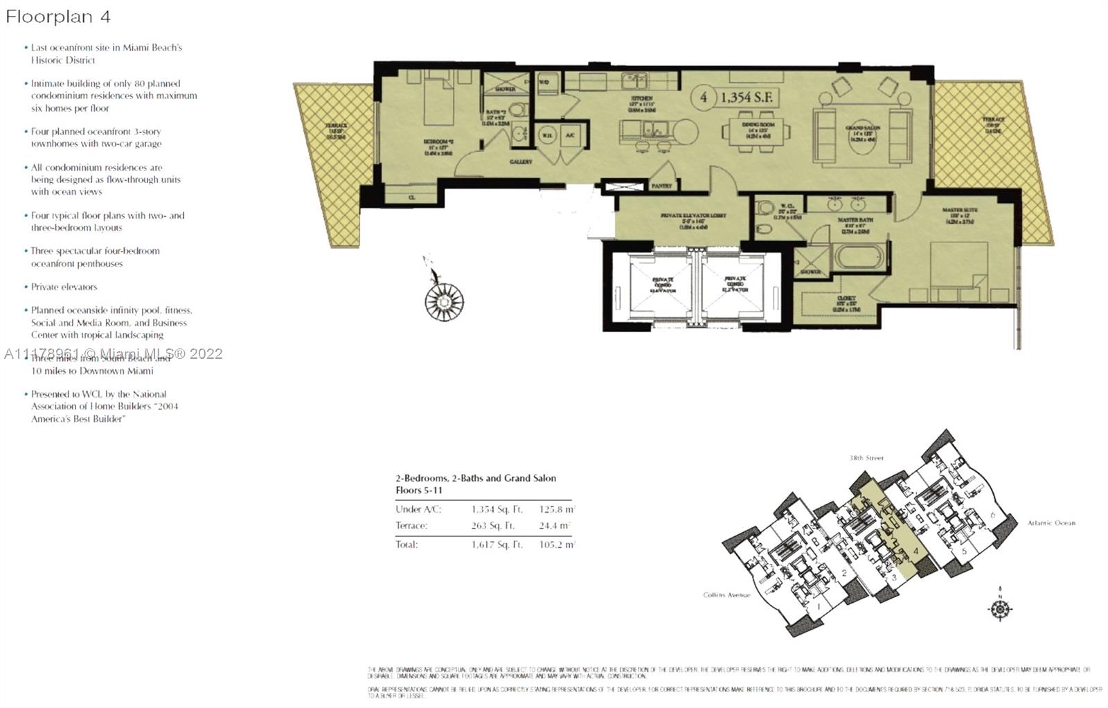 3801 Collins Ave 1404, Miami Beach, Florida 33140, 2 Bedrooms Bedrooms, ,2 BathroomsBathrooms,Residential,For Sale,3801 Collins Ave 1404,A11178961