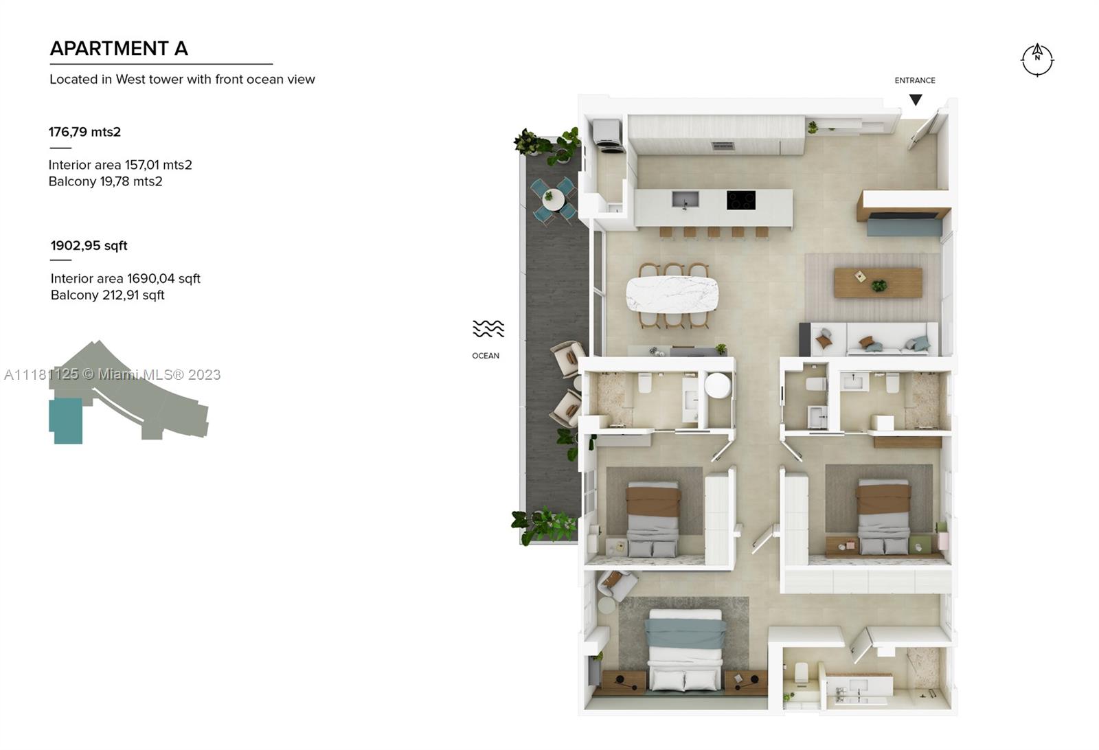 Only 5 residences per floor, which gives full privacy 360 style!, all units with Atlantic Ocean views, some also have Palm Beach, Oranjesta, the Port, Hooiberg and all way to the Lighthouse in Arashi and Noord . 

Condos are from 149 meters to 207 plus a huge 100 plus terrace with great social area and summer kitchens. Amenities include pools, fitness center and club room. 

EagleBeach is in a prime location just north of Oranjestad and is located in the middle of Eagle Beach Coast.