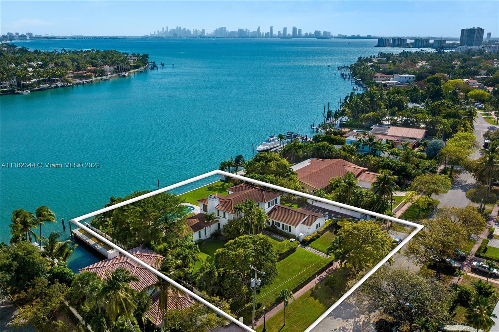 Largest lot on all of Bay Dr. Live on a rare 26,775 square foot double lot located in Normandy Isles. This 5 bedroom, 4,169 square foot home sits on an expansive lot featuring 157’ of linear water frontage showcasing breathtaking wide open Biscayne Bay and Downtown Miami skyline views offering incredible sunrises and sunsets. A boater’s paradise with the most coveted East and South facing views and no bridges to bay, a lifestyle on the water awaits you. Live in close proximity to Bal Harbour Shops and world class shopping, dining and beaches.