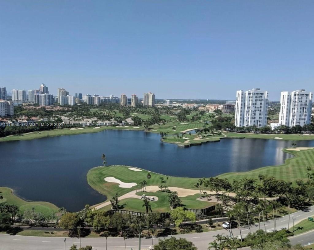 Mint Condition. Completely Remodeled with NEW Appliances. 2 bedroom/2 bathroom Furnished on 2nd floor completely renovated. Live in the city of Aventura  across from the beautiful 3-mile walking and bike path loop around the golf course maintained by the city & minutes from the iconic Aventura Mall!  The building provides for recently remodeled lobby, hallways, new elevators, impact glass balconies, pool w/jacuzzi, fitness center, large recreation room w/ pool table & piano, Aventura shuttle service, laundry storage lockers, sauna and library. Doorman, Building with security and full on site management company,  Maintenance includes Comcast cable and Internet basic package, concierge and Total appliance contract. 40 year recertification completed, assessment paid in full.