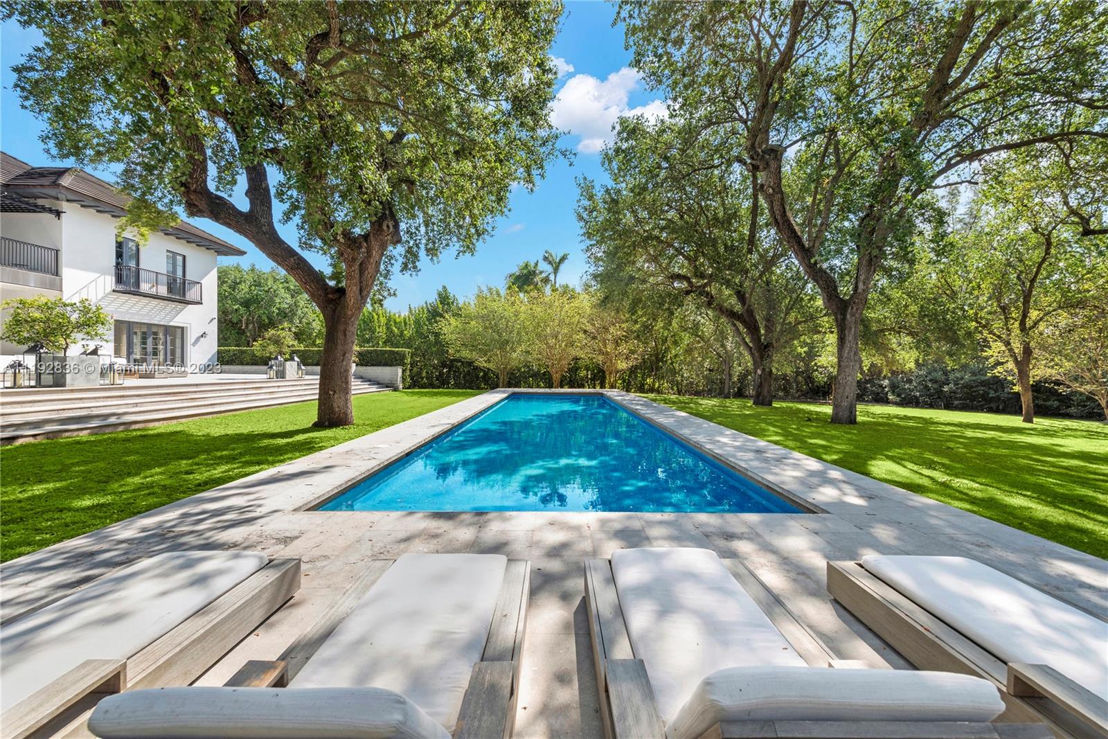 This sophisticated contemporary estate is set on 1.71 acres (74,525 sf lot) of lush grounds designed by Enzo Enea with architecture by Chad Oppenheim. Located in the exclusive gated community of Journey’s End Estates and designed by AD100 Sawyer | Berson.  High ceilings and abundant light throughout. The interior portion spans 8,935 sf with 6 bedrooms and 6.5 bathrooms, primary suite with 2 large walk-in closets, a sweeping living/dining/entertaining area, an ample chef’s kitchen, a separate office space and a library. 
Large saltwater pool, private dock and tennis courts exclusive to Journey’s End. 
This house was completely renovated in 2017. A great estate for art collectors.