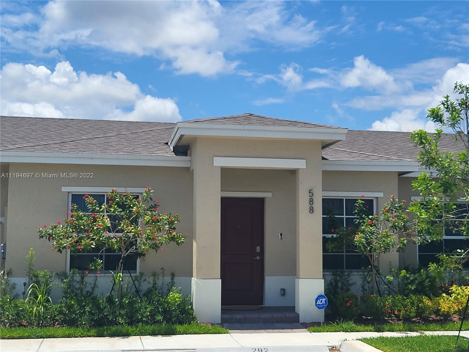 1 STORY 3 bed/2 bath 2021 year built.* Rare opportunity, like new stainless steel appliances ,  washer and dryer included, smart home, Super-low HOA, NO HOA APPROVAL IS NEEDED  , Landscaping, Playground. Amazing location, next to shopping center, schools & more.  2 assigned (#291 #292) +  guest parking in front of the property.