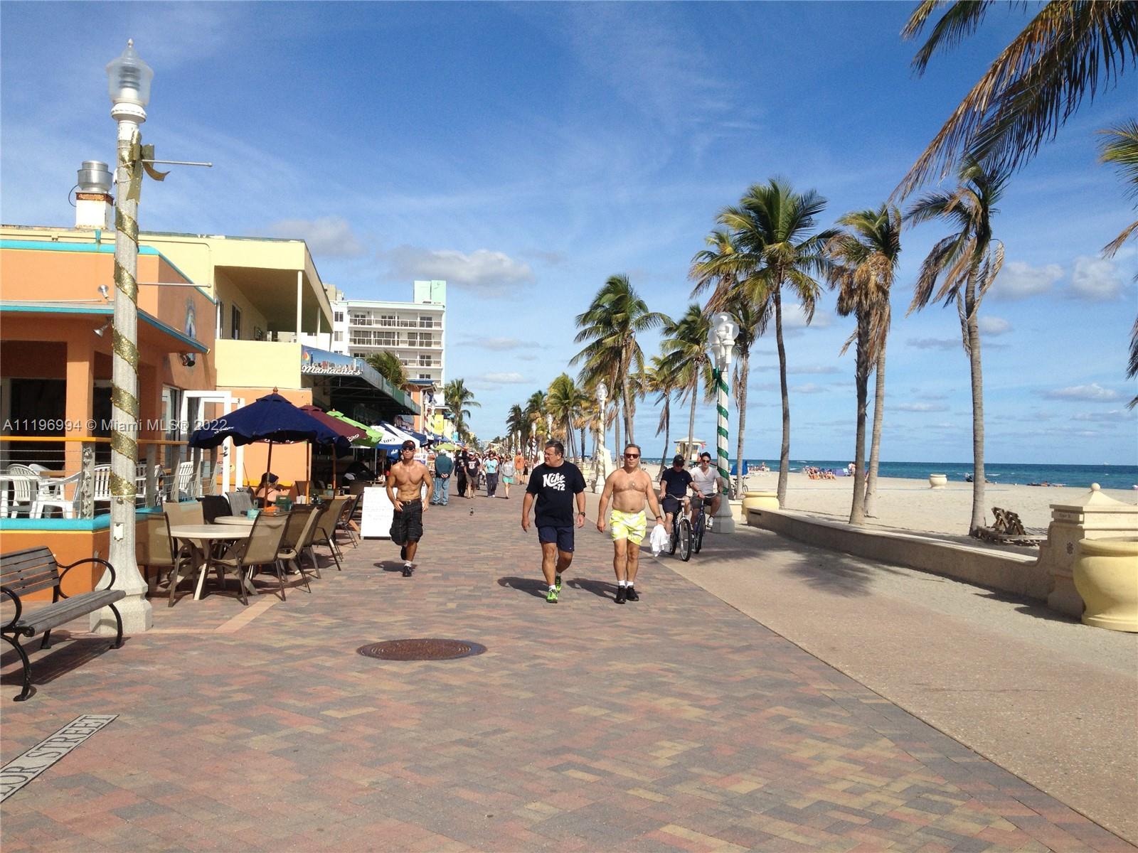 Exercise or grab a meal along the beach at the famous Hollywood Broadwalk nearby