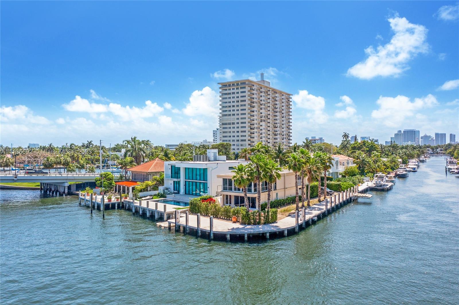 Rare and one of a kind point lot is within close proximity to Fort Lauderdale's famous Las Olas Boulevard and Fort Lauderdale Beach. Approximate lot size is 60 x 170'.  Dock your mega yacht on the side of the house and still have a spectacular Intracoastal view. Enjoy deepwater ocean access and just minutes to Port Everglades Inlet. Existing home is ready for you to complete with your personal touch or build to suit - some photos are virtually staged.  Master bedroom suite on main level with direct access to patio and spectacular water views. Watch the yachts go by from the second floor living room with floor to ceiling impact glass and 180 degree views of the Intracostal. Close proximity to shopping, dining, downtown, airport, Brightline & all major roads.