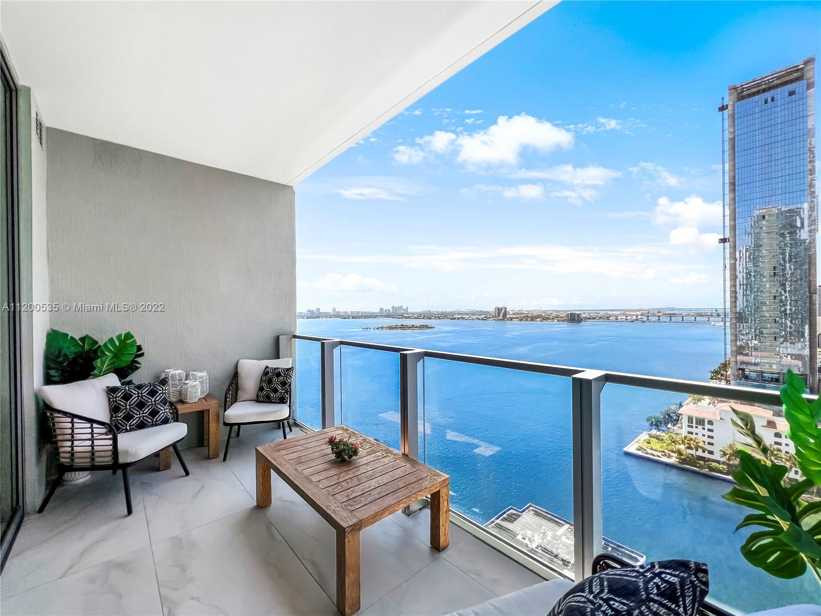 Hear the bay breezes passing over palm leaves, bask in the sun, and take in the beauty of Biscayne Bay w/southern views of Biscayne Bay & Edgewater through floor-to-ceiling windows & doors. 

This fabulous 1 bedroom + den w/2 bathrooms includes 1 parking spot, private elevator w/foyer, spacious balconies, & Miele appliances.  

Building amenities are among the best in Edgewater w/concierge; security; valet; 2 tennis courts; basketball; dog park; Gorgeous Beach Club w/2 pool decks & cabanas, day beds, chaise lounges, & summer kitchens; spa w/ treatment rooms, locker rooms, sauna, & stream room; fitness center; library; theatre; pool tables; business center, & bay-walk! 

TENANT OCCUPIED.  MOVE IN 11/14/2022 OR BUY AS INVESTMENT.