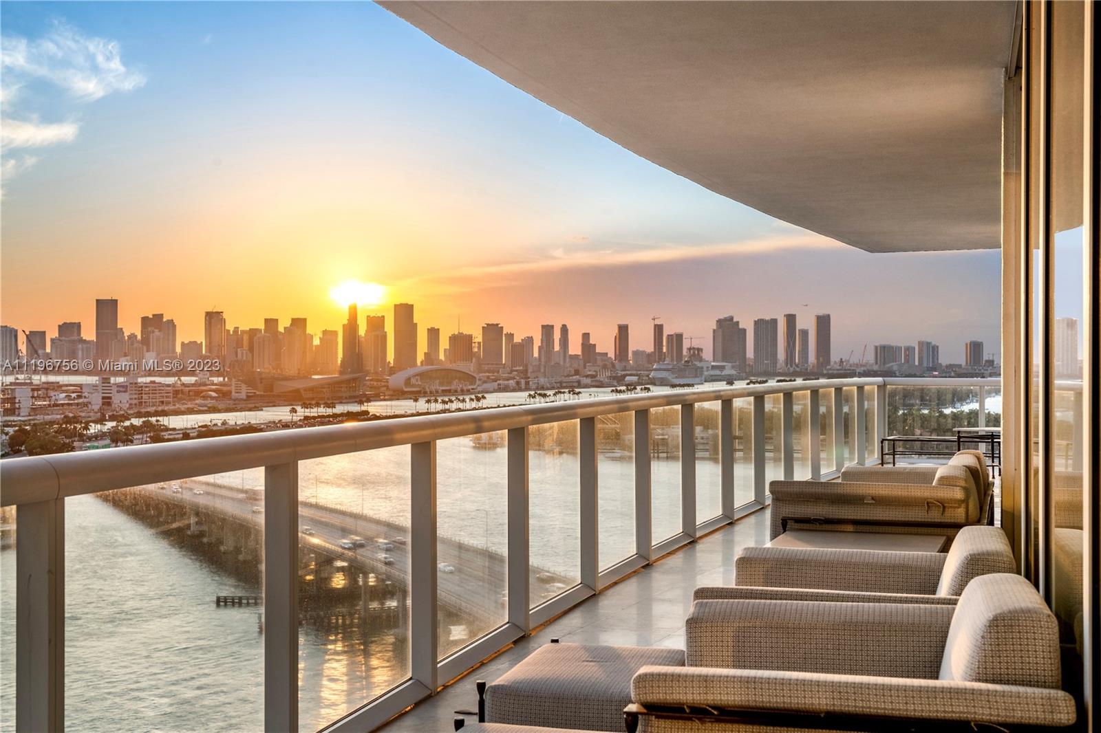 Turnkey one-of-a-kind 5 bed/ 4 bath masterpiece at Icon South Beach located in the prestigious South of Fifth enclave boasts over 4,300 SF of interior living and 1,172 SF of outdoor living. Enjoy spectacular panoramas and sunsets from your wraparound terraces with premium SW exposures, from Biscayne Bay,  Miami skyline, to Fisher Island and the Atlantic Ocean. Completely reconstructed with custom lighting, wood flooring, Macauba Blue quartzite, thasos marble mosaics and more. Dreamy glass corner primary suite features bay spa bath retreat, his/hers WI. Chef's kitchen features Sub Zero, Miele espresso machine/ovens and Wolf range. Amenities bi-level pool deck, cafe, spa, fitness club, concierge & 24hr valet/security. Welcome to the best SoFi offers steps marina, beach park +top restaurants.