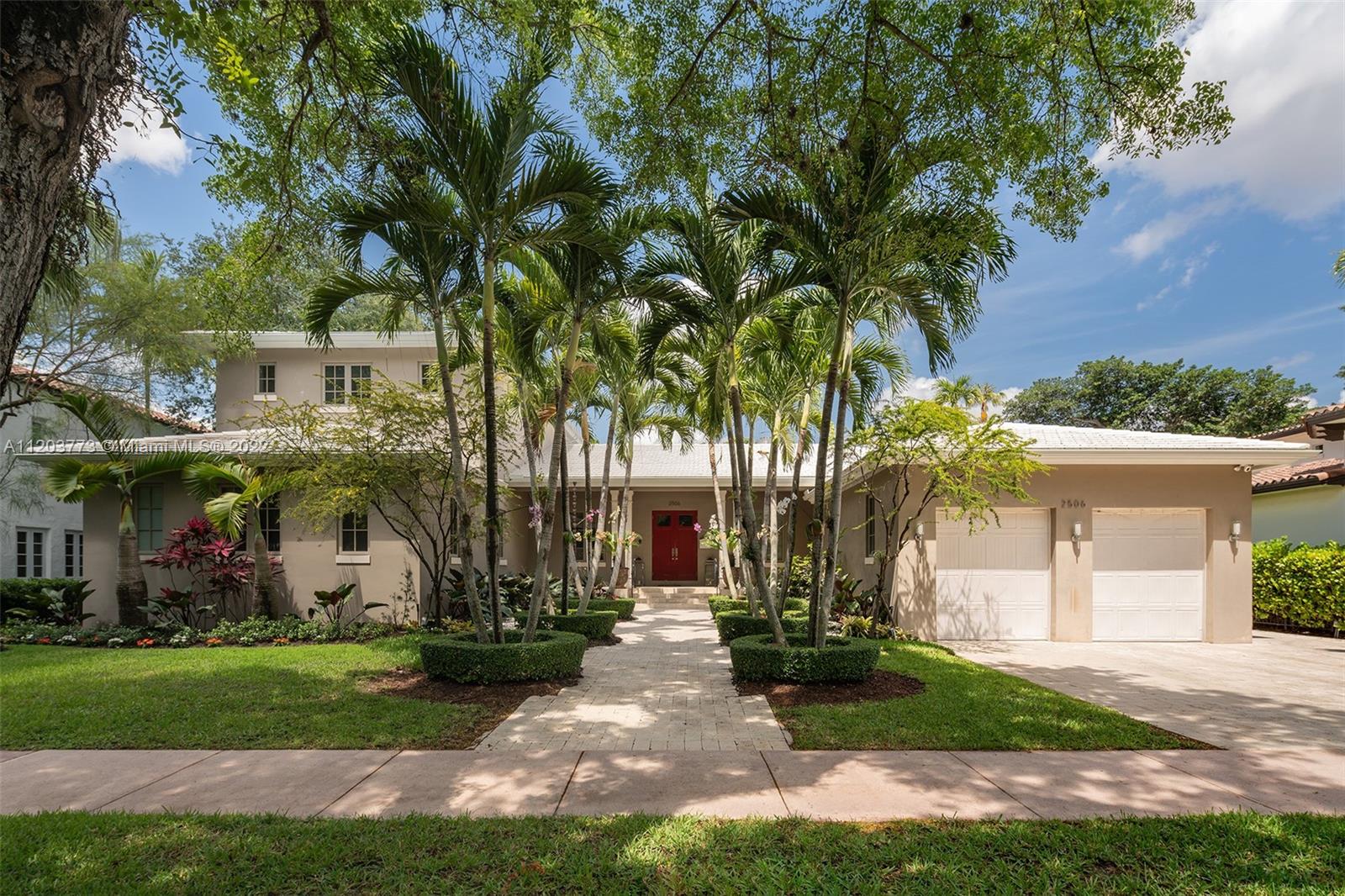This extraordinary residence set on a rare 17,500 square foot lot is centrally located in the beautiful historic Coral Gables Area, just minutes from Miracle Mile. The keystone lined entry way leads to a six bed and five bath spread over 6,337 SqFt. The home boasts an open floor plan with a large chef’s kitchen fully equipped with Subzero/Wolf appliances, a 500-bottle temperature-controlled wine cellar, covered summer kitchen and dining area perfect for entertaining guest. The backyard is home to a large pool, half basketball court, and tree lined open space. The full home generator lends peace of mind during hurricane season in this one-of-a-kind residence.