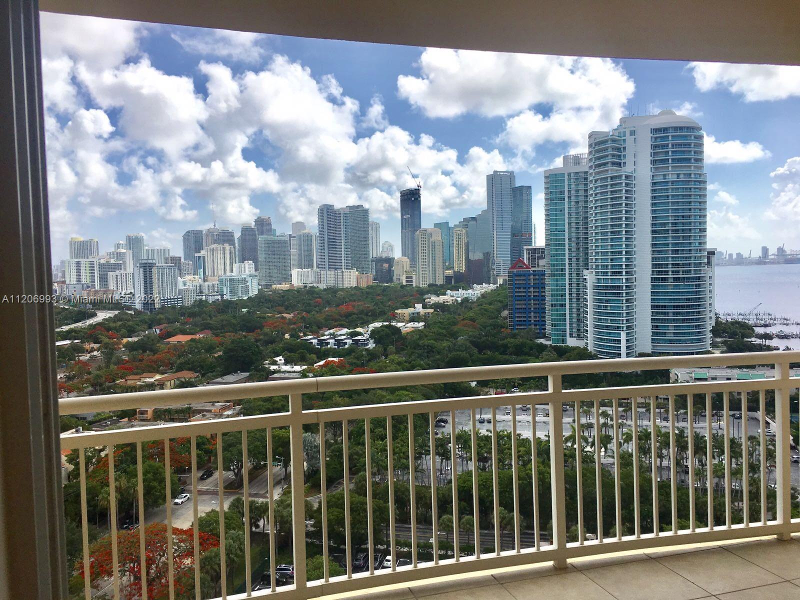 Great opportunity to buy in the best location of Brickell Av. Far from the heavy traffic, close to I95, Key Biscayne, and US1. Beautiful views of Miami Skyline and some intracostal water views too. Granite countertops, stainless steel appliances, Hunter Douglas curtains, Container Store closets, marble, and laminated floors. 2 Parking spaces, and one Storage. Tenant occupied until July 14, 2022.