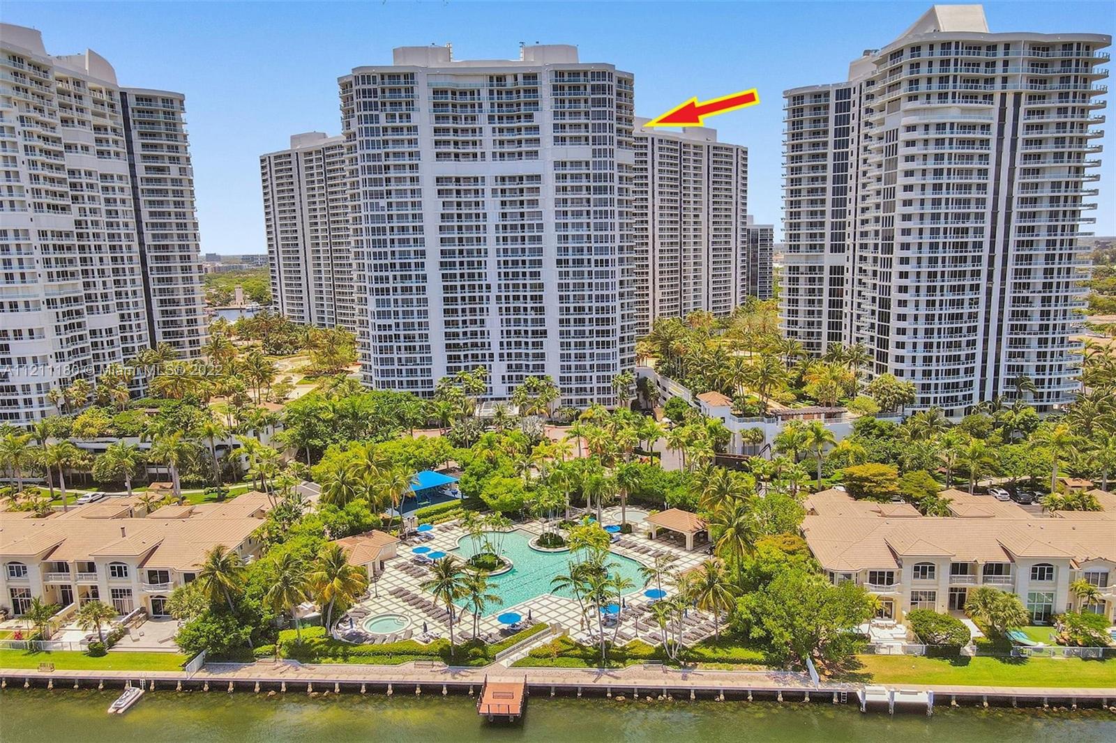 Panoramic views from this corner apartment.