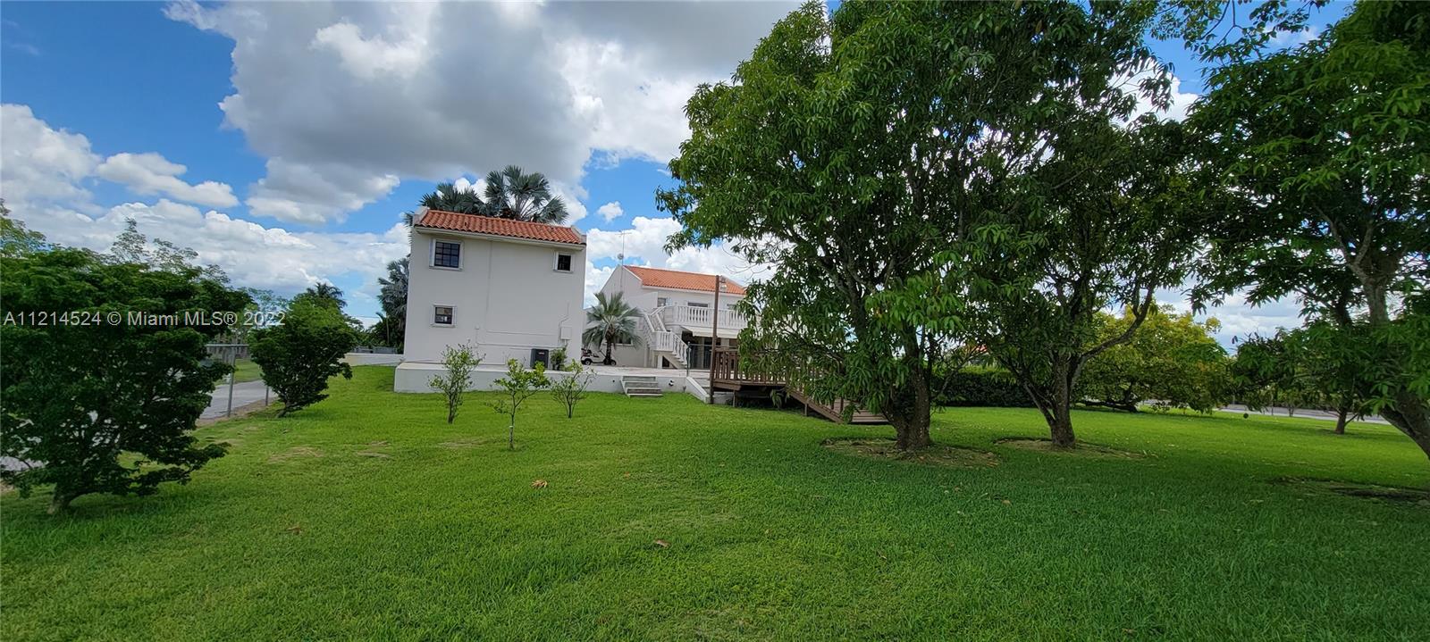 Rear view, backyard of residence