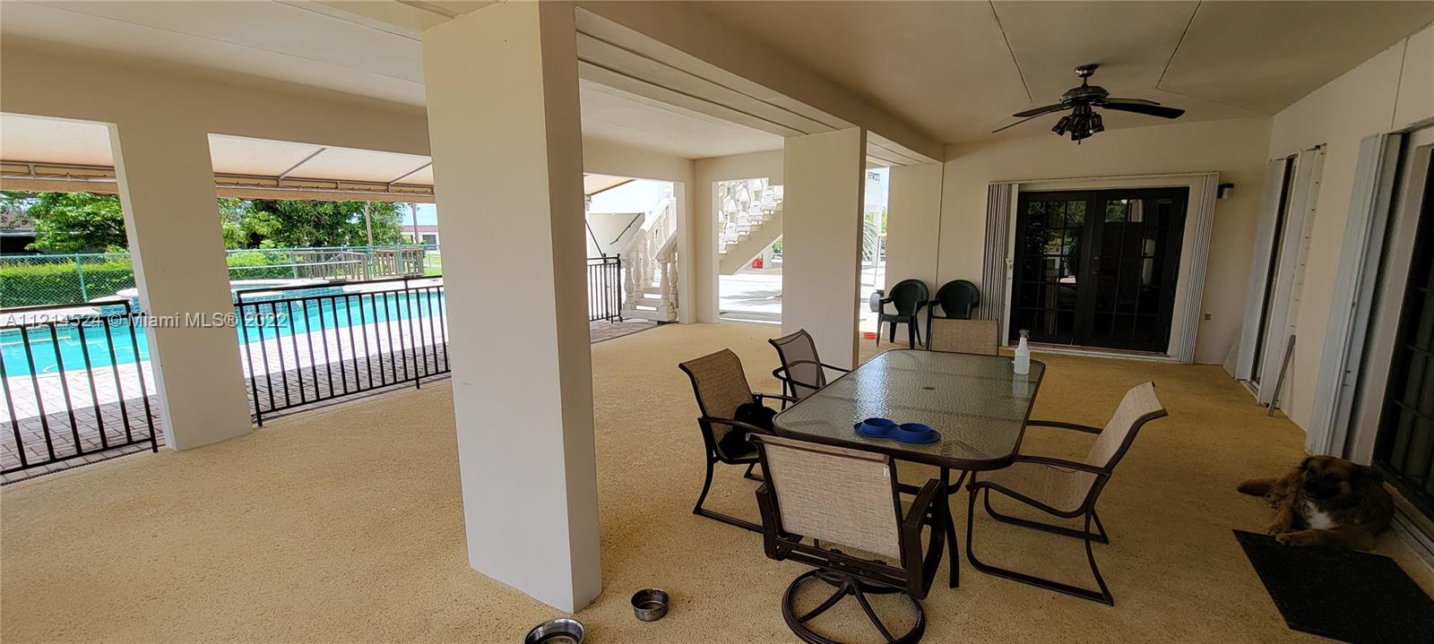 Covered patio overlooking pool/spa deck