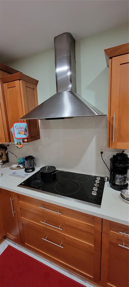 Kitchen: ceramic cooktop and s/s exhaust vent