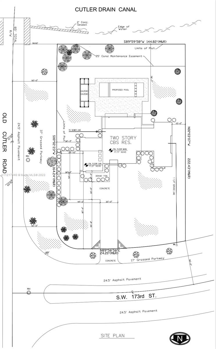 Site plan with pool and gazebo