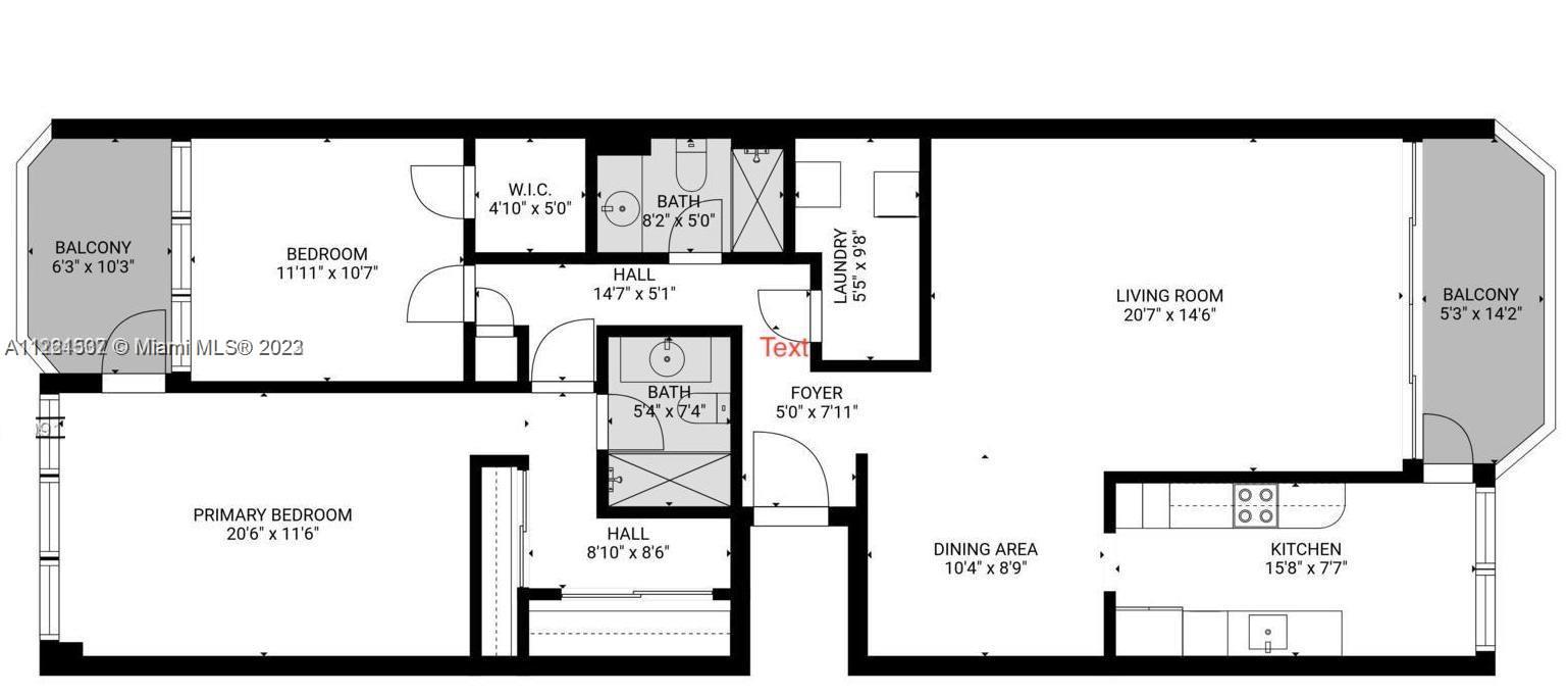 Flow through largest 2 bedroom, 1,565 Sqft living area.