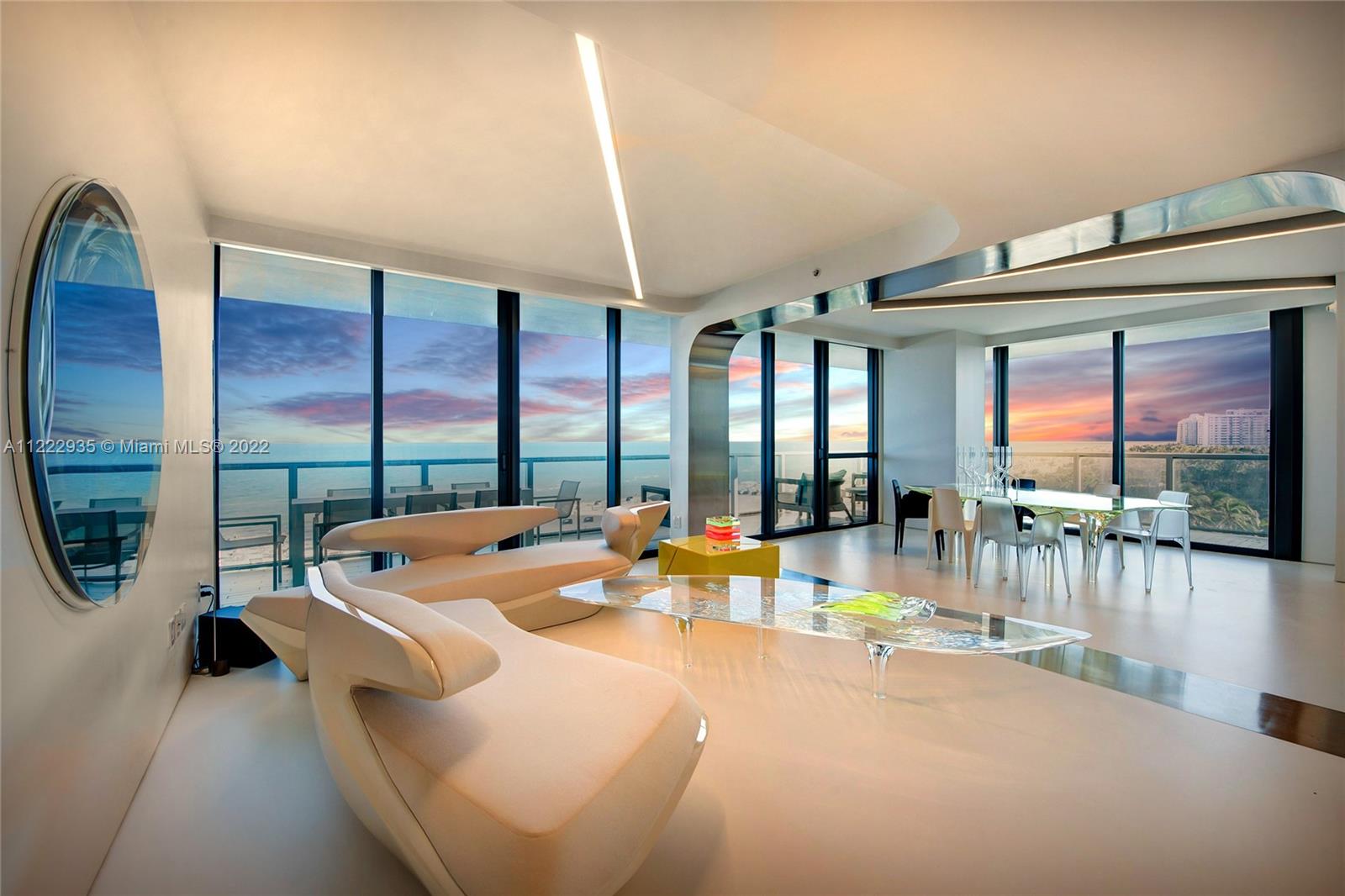 Renowned Architect Zaha Hadid's masterpiece residence at the world-renowned W South Beach. This stunning 3 Bed 4 bath with direct unobstructed water views which opens up directly to the Atlantic Ocean. Live in a one-of-a-kind sculptured residence personally designed and lived in by Zaha Hadid, the Pritzker award winning Architect. Live in Art and live at the W South Beach with 5 star hotel amenities. No rental restrictions, can be put in the hotel program or rented privately. One of the largest oceanfront 3 bedroom units in the building.