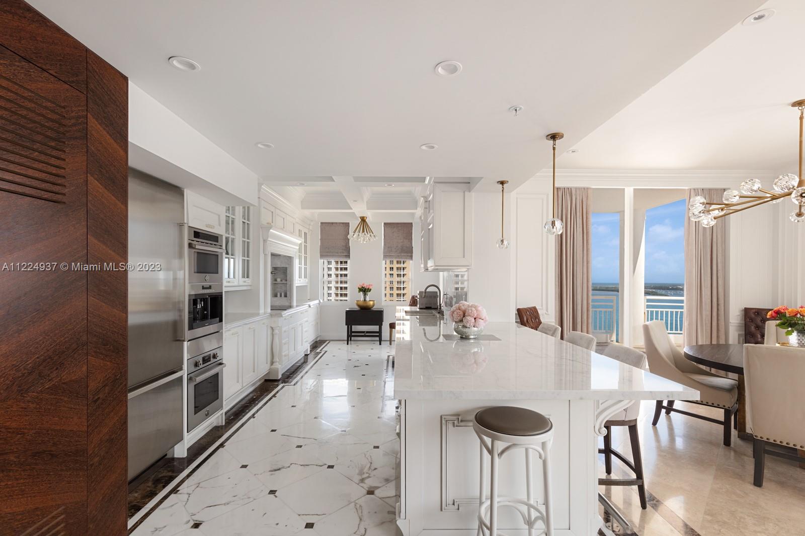 Calacatta Marble floor throughout the home, designed by professional architect Alan Malouf.