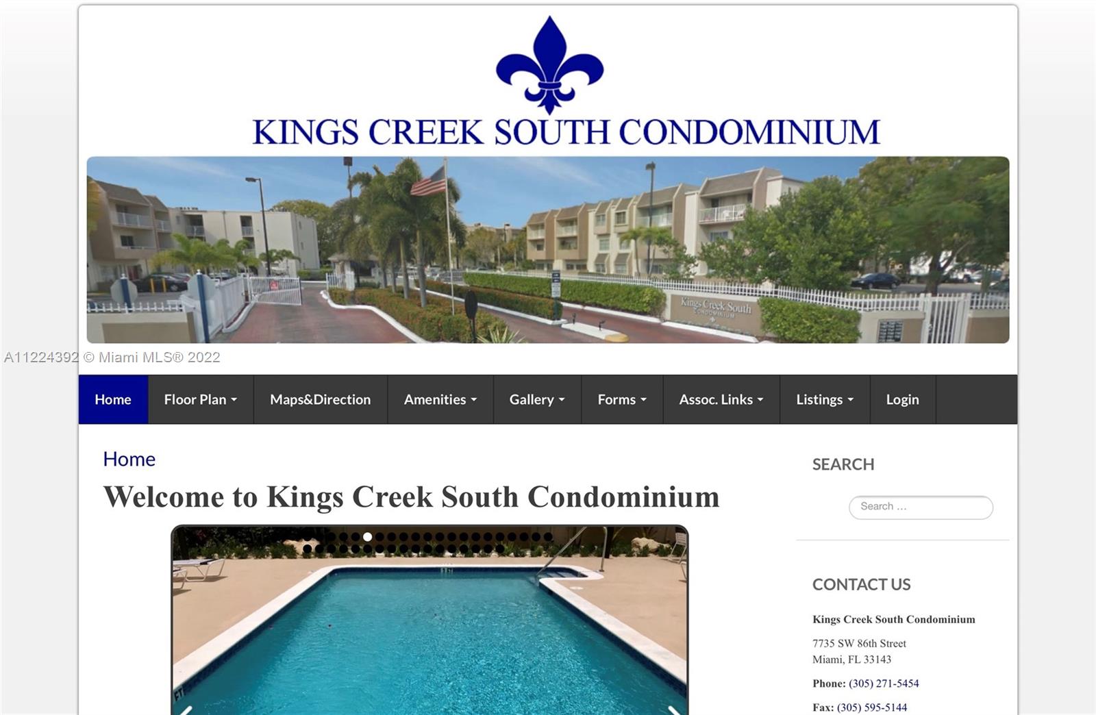 Come enjoy your new home at Kings Creek condos, right next to coveted DADELAND MALL, METRORAIL to get to downtown Miami and Brickell in minutes, meters away from the Palmetto Expressway.  Enjoy brand new fitness center, 2 pools, jacuzzi, tennis court, and bbq area. Condo also has storage room on first floor. Ample parking for owners and guests. Plan your unique design in your comfy condo.