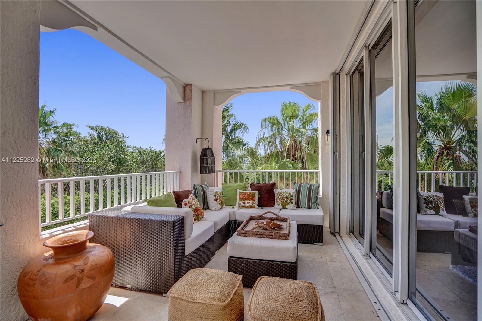 Living room opens to huge balcony