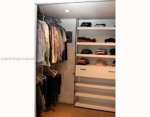 Walk in closet in master bedroom