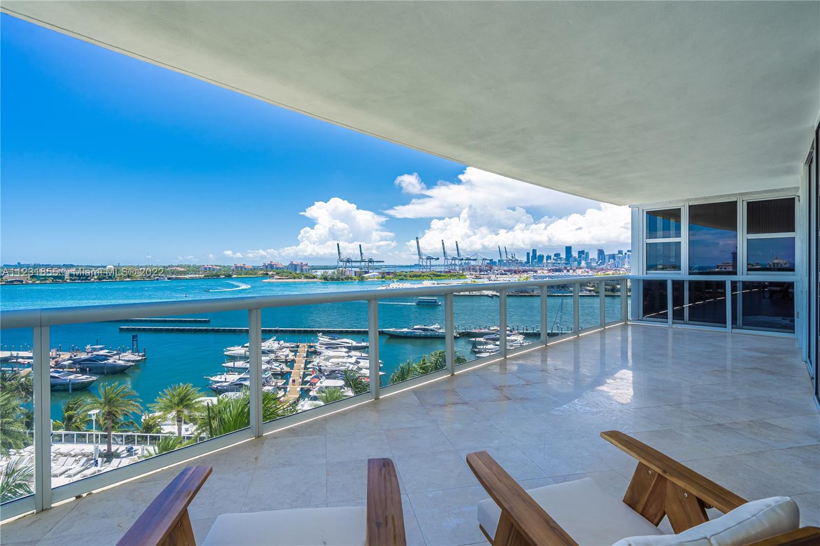 One of the most desired, direct bay front condos South of Fifth at the Murano Grande. Open floorplan with water views from every room.  500+ sqft of terrace space with views of the Miami Beach Marina, Fisher Island, Downtown Miami and Biscayne Bay. Murano Grande is equipped with state of the art amenities which includes an onsite restaurant, tennis court, an extensive gym and pool with towel service."