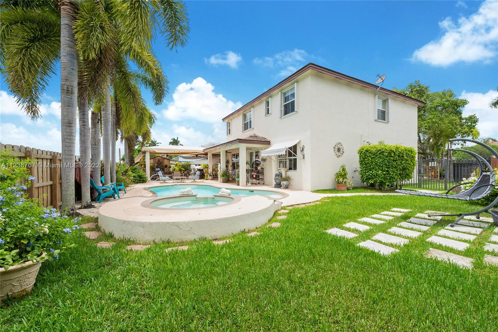 Beautiful pool backyard covered patio for entertaining