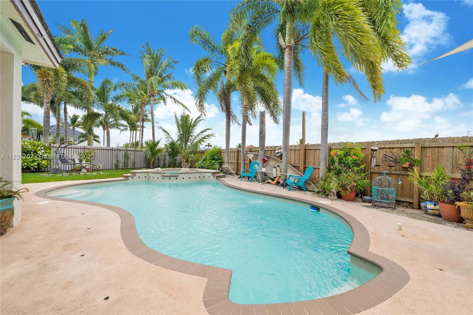 pool backyard with jacuzzi