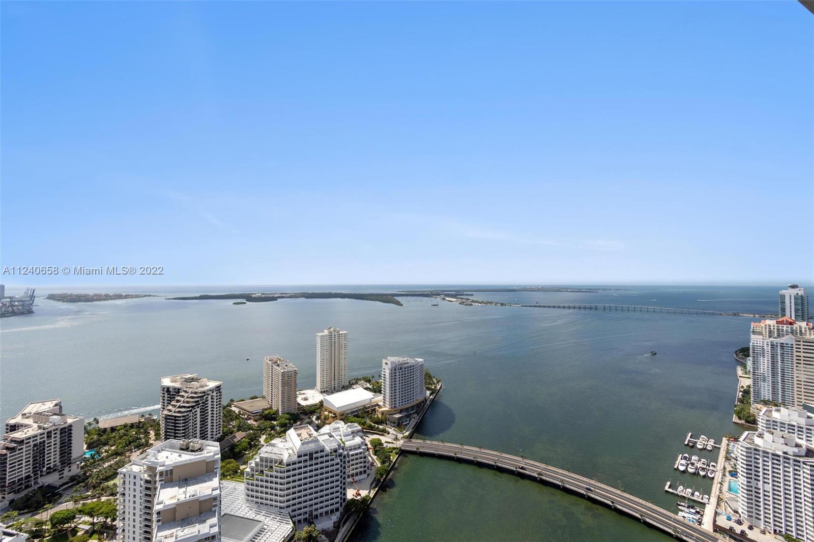 Largest 2 bedroom plus Den corner unit with panoramic bay, Ocean, and City views. Enjoy sunrises on your full unit-length terrace. Split floor with high-end appliances in the open layout kitchen.Dramatic views from both bedrooms with large walk-in closets. Marble floors throughout the unit. Icon Brickell features an Olympic-size pool, amazing spa, state-of-the-art gym, juice bar, concierge service, and business center - just to name a few. Best restaurants, nightlife, and shopping within a short distance from Building.